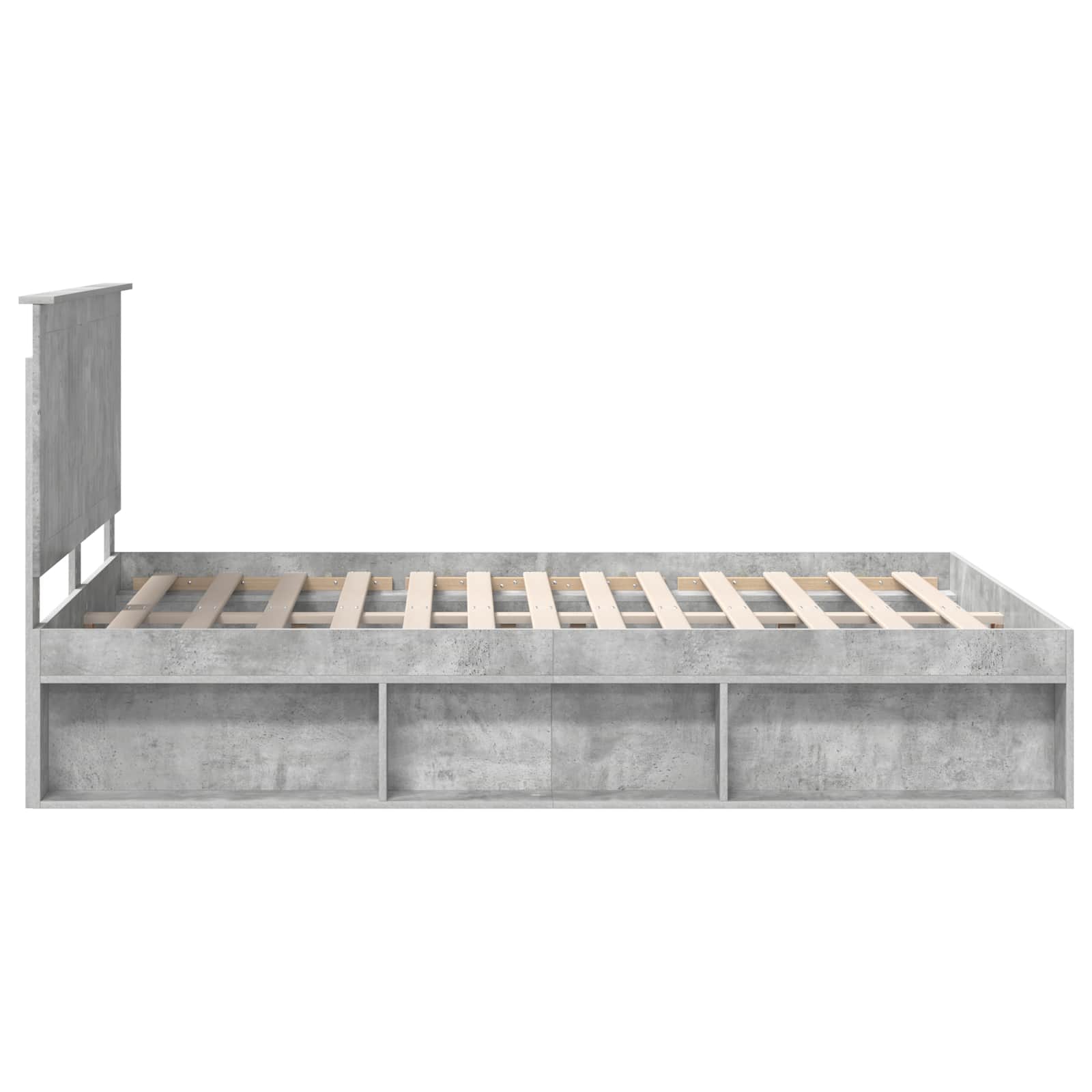 Bedframe met hoofdeinde Beton 140 x 190 cm Massief grenenhout is nu te koop bij PeponiXL, paradijselijk wonen!