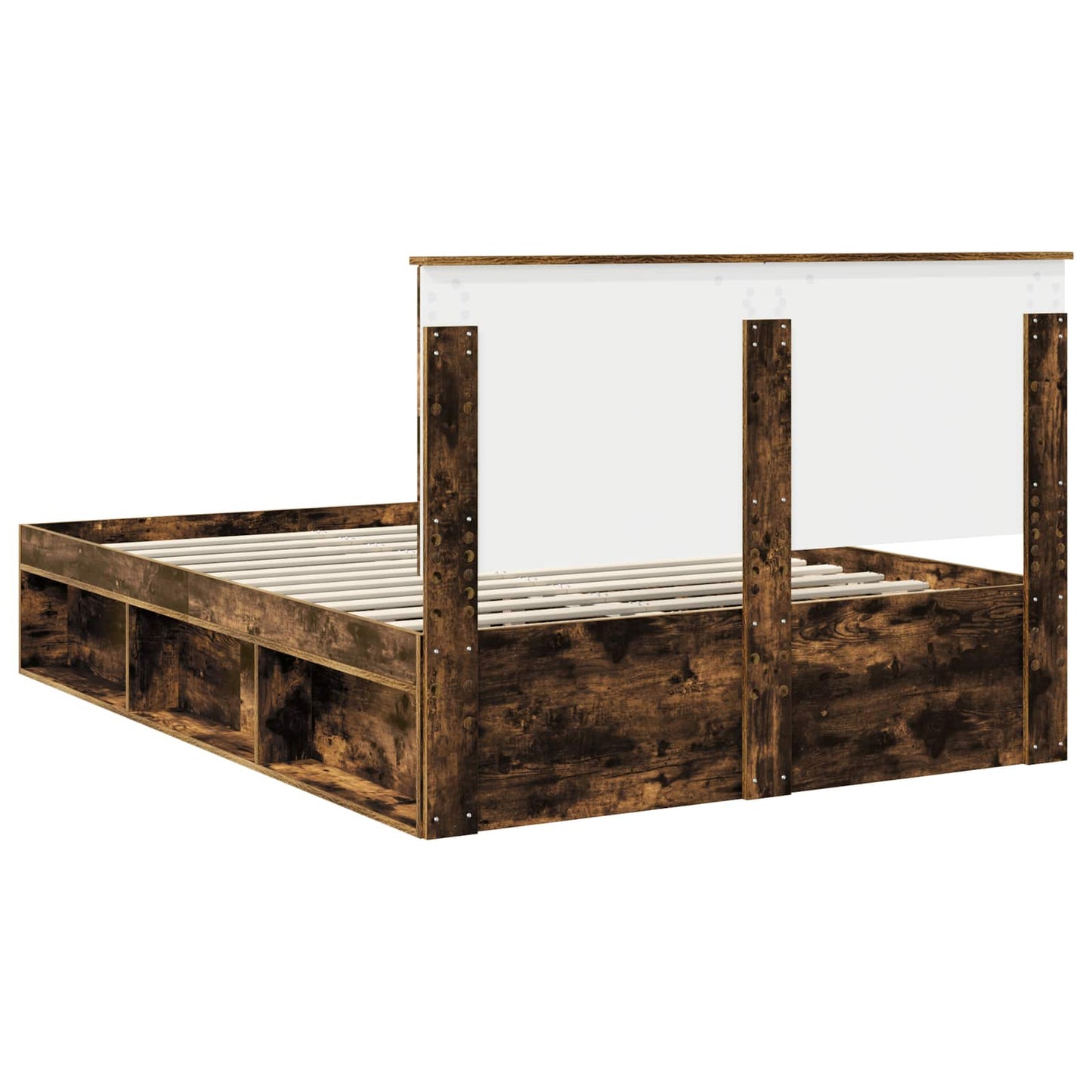 Bedframe Gerookt eiken 140 x 190 cm Massief grenenhout is nu te koop bij PeponiXL, paradijselijk wonen!
