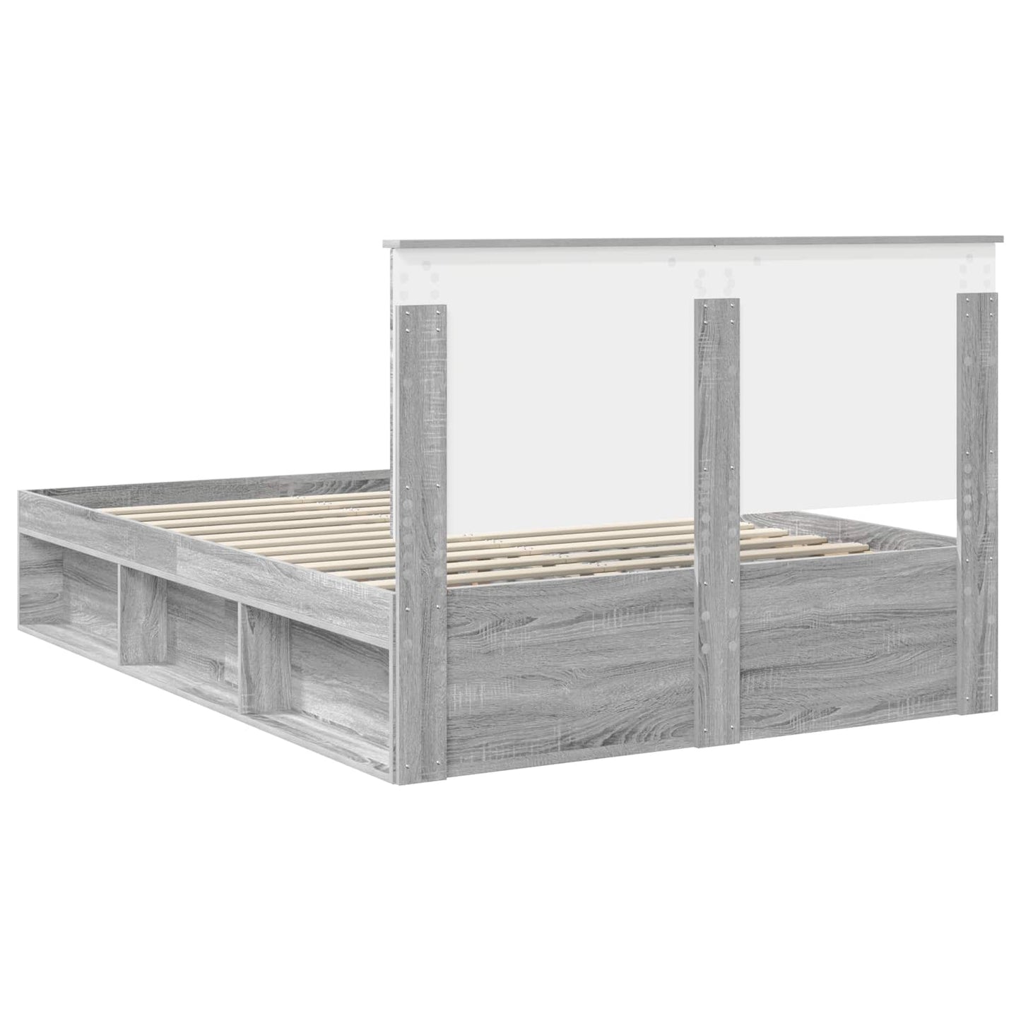 Bedframe Grijs Sonoma 140 x 190 cm Massief grenenhout is nu te koop bij PeponiXL, paradijselijk wonen!