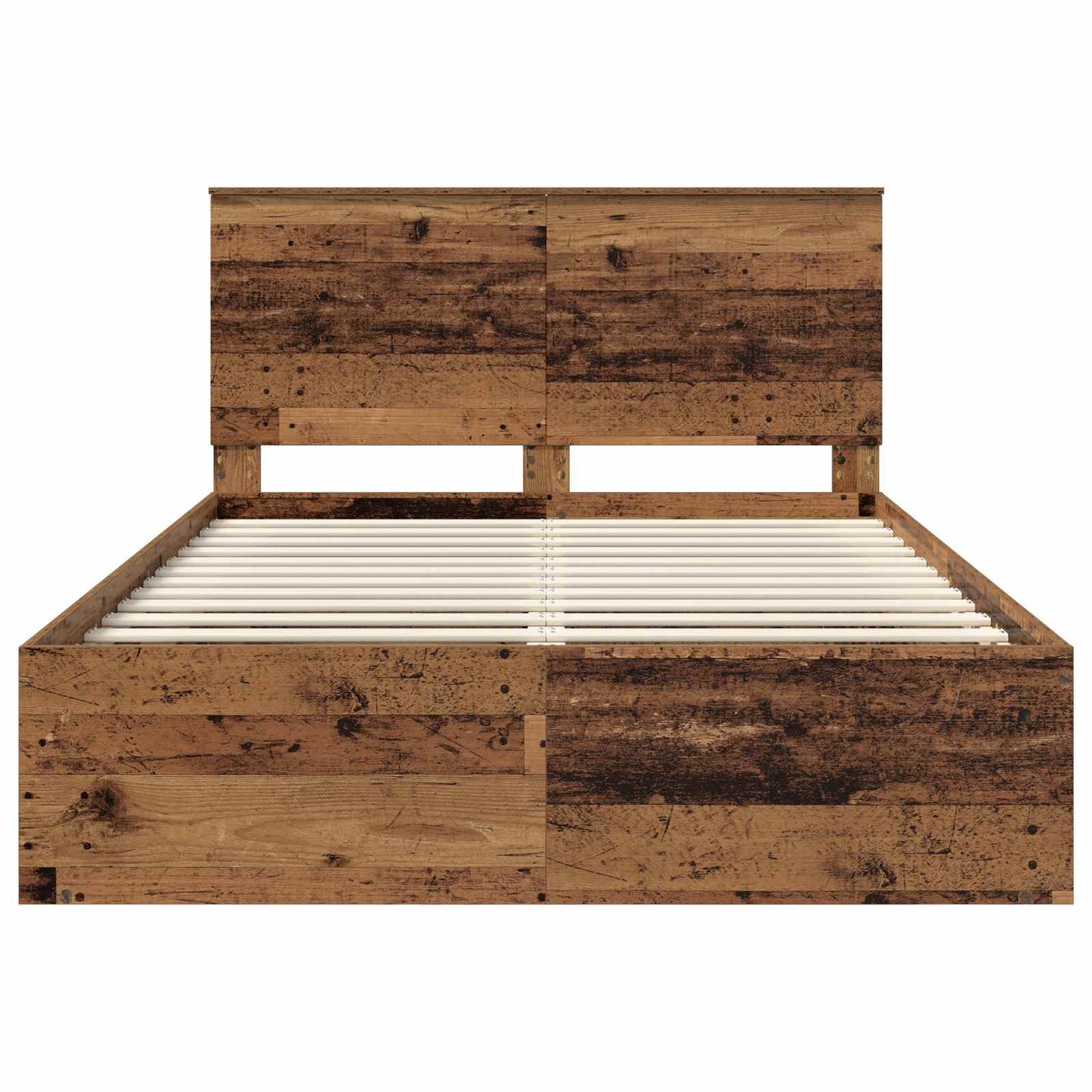 Bedframe met hoofdeinde Oudhout 140 x 190 cm Massief grenenhout is nu te koop bij PeponiXL, paradijselijk wonen!
