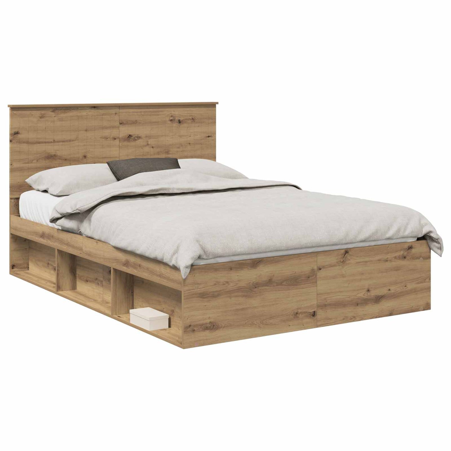 Bedframe Ambachtelijk eiken 140 x 190 cm Massief grenenhout is nu te koop bij PeponiXL, paradijselijk wonen!