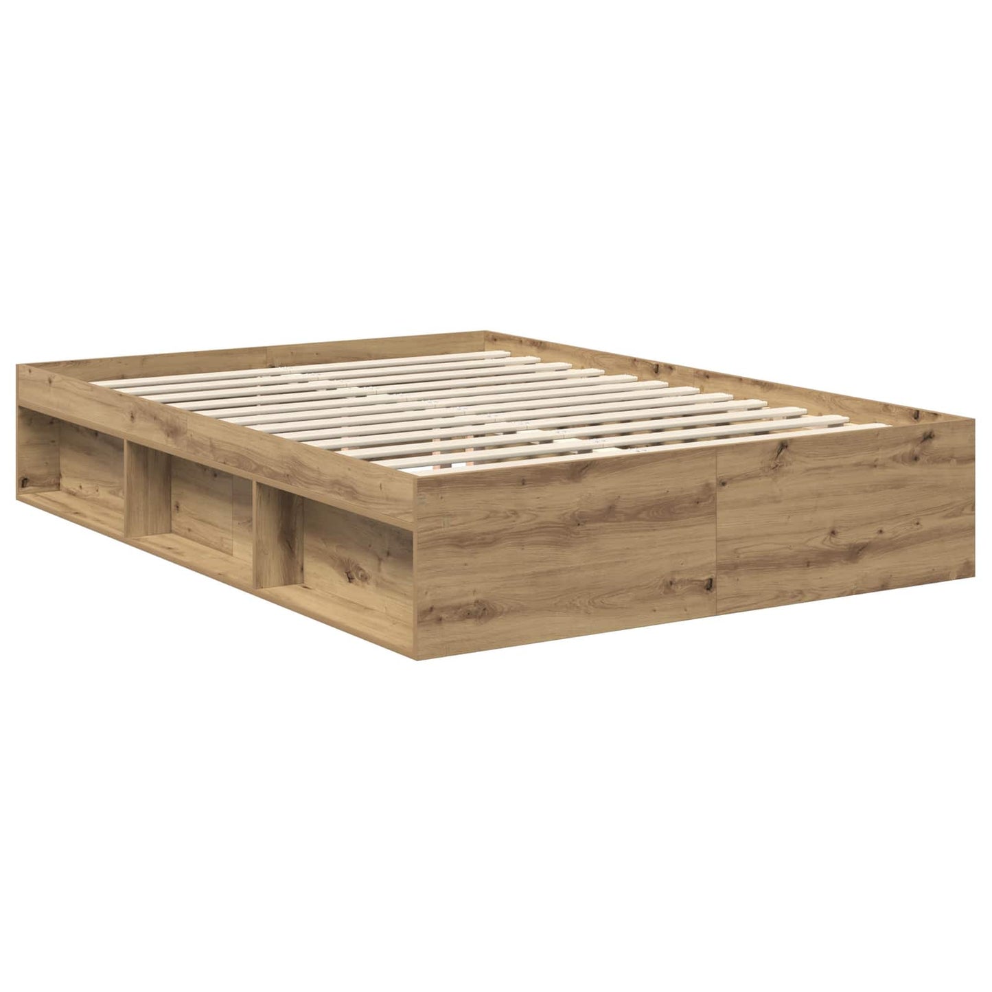 Bedframe Ambachtelijk eiken 140 x 190 cm Massief grenenhout is nu te koop bij PeponiXL, paradijselijk wonen!
