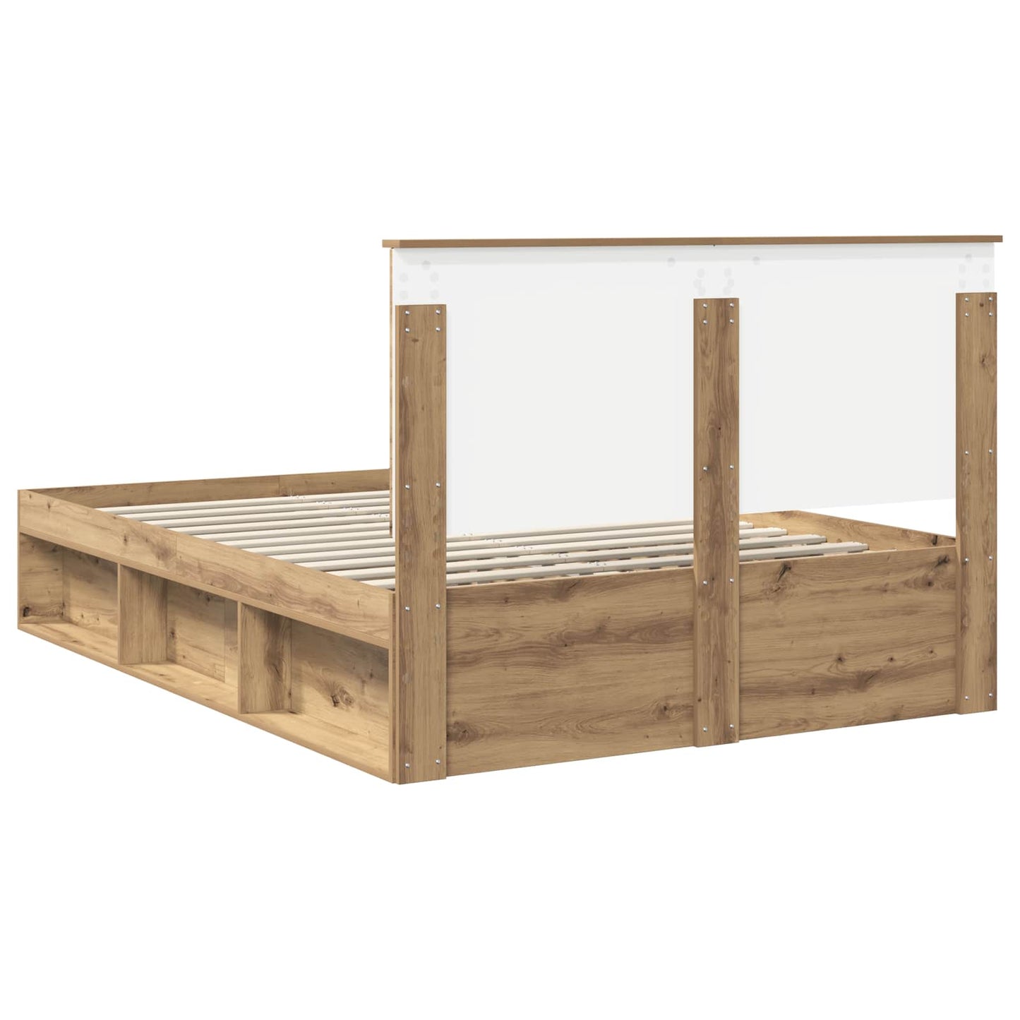 Bedframe Ambachtelijk eiken 140 x 190 cm Massief grenenhout is nu te koop bij PeponiXL, paradijselijk wonen!