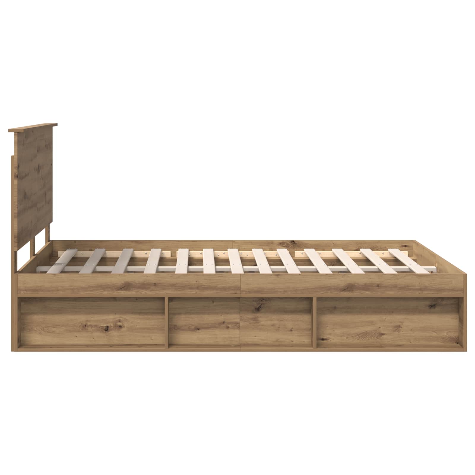 Bedframe Ambachtelijk eiken 140 x 190 cm Massief grenenhout is nu te koop bij PeponiXL, paradijselijk wonen!
