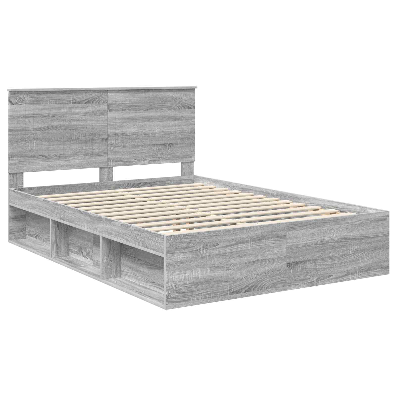 Bedframe Grijs Sonoma 135 x 190 cm Massief grenenhout is nu te koop bij PeponiXL, paradijselijk wonen!