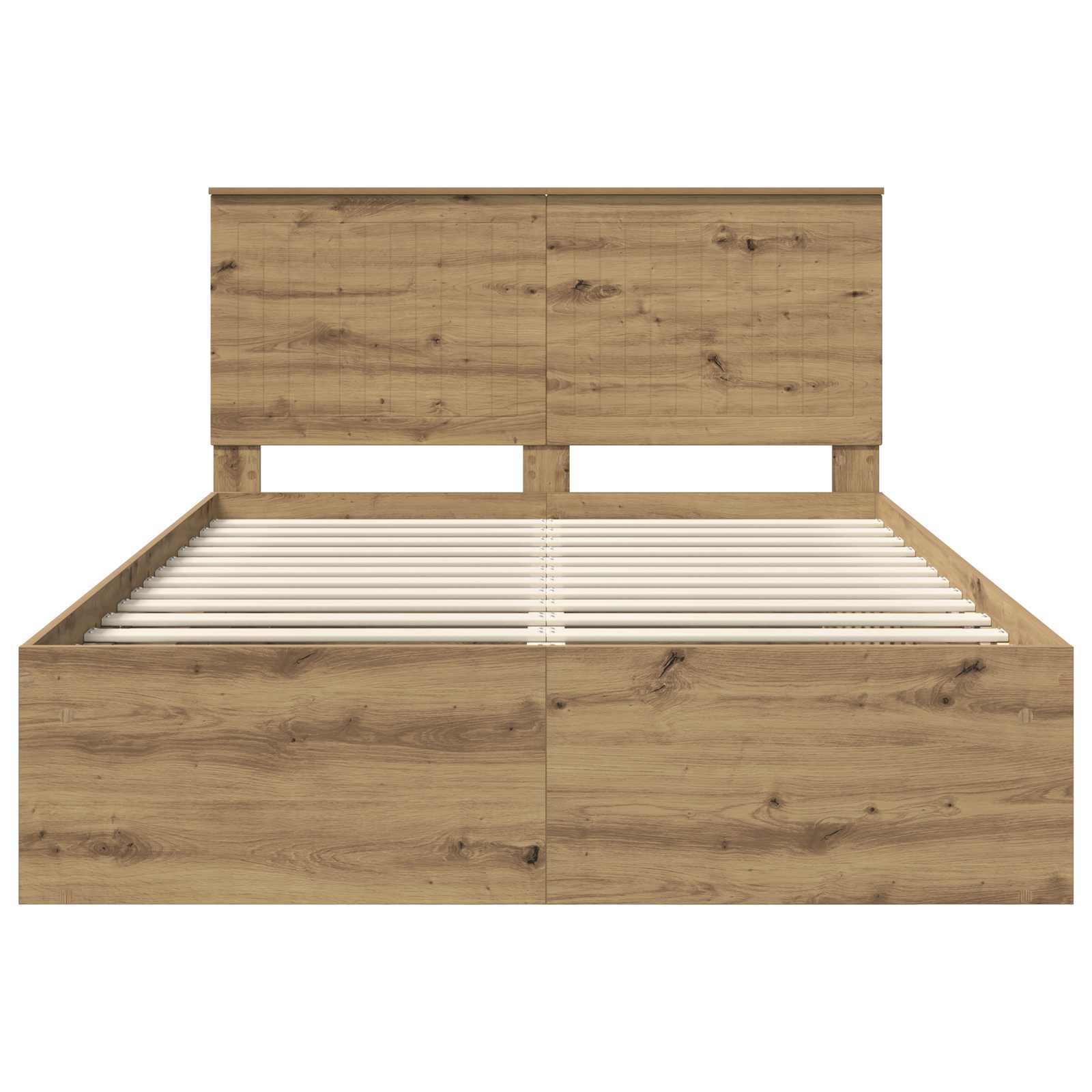 Bedframe Ambachtelijk eiken 135 x 190 cm Massief grenenhout is nu te koop bij PeponiXL, paradijselijk wonen!