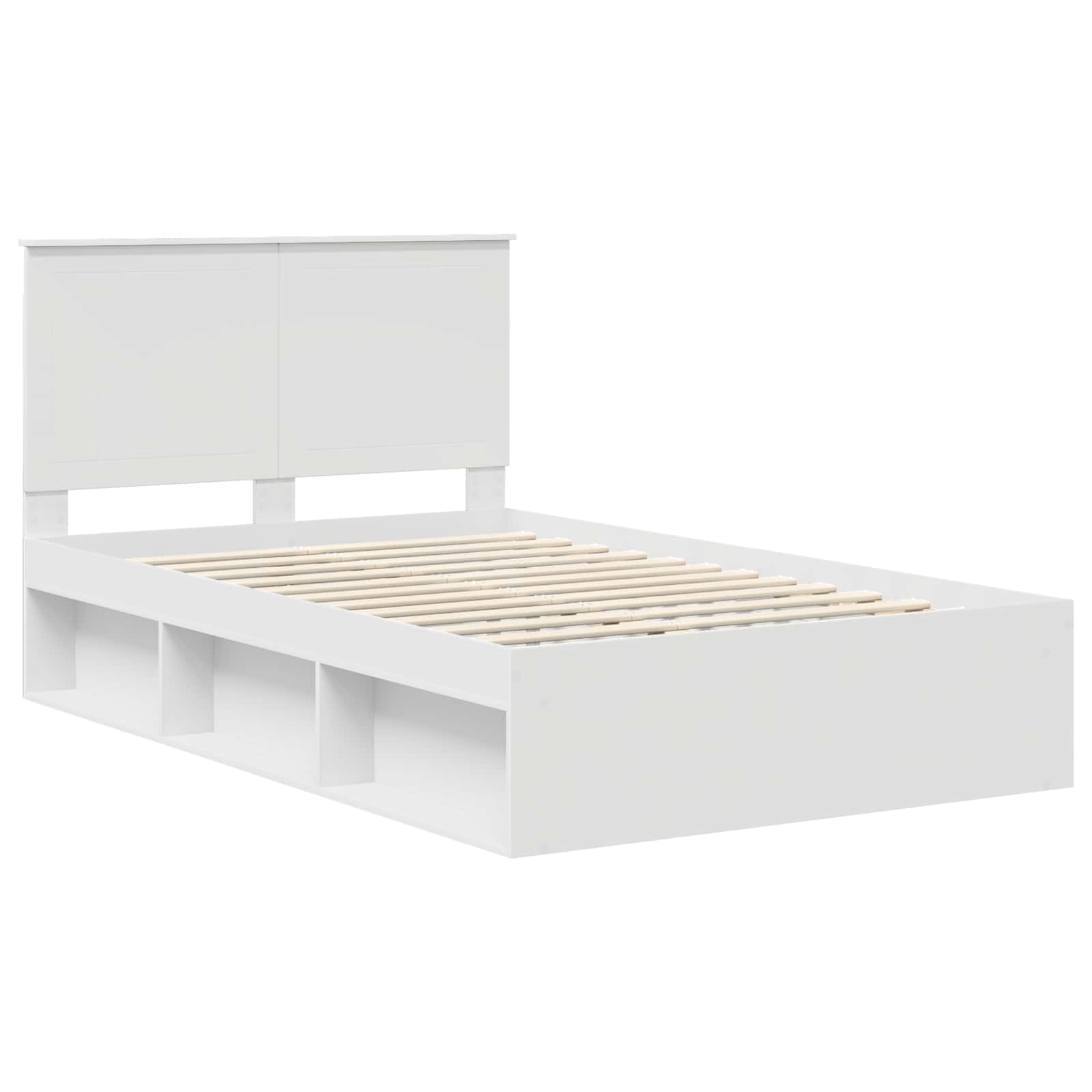 Bedframe met hoofdeinde Wit 120 x 200 cm Massief grenenhout is nu te koop bij PeponiXL, paradijselijk wonen!