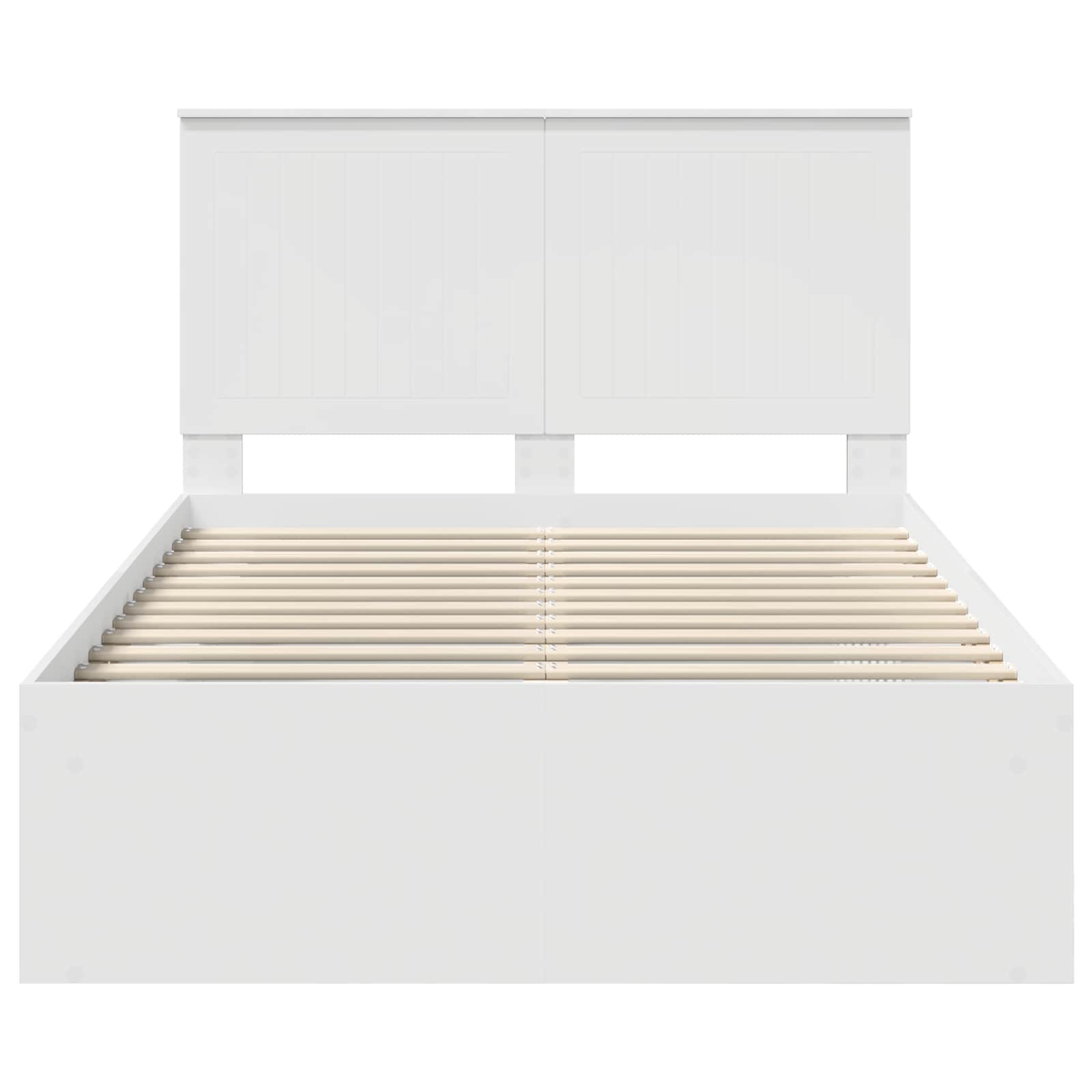 Bedframe met hoofdeinde Wit 120 x 200 cm Massief grenenhout is nu te koop bij PeponiXL, paradijselijk wonen!