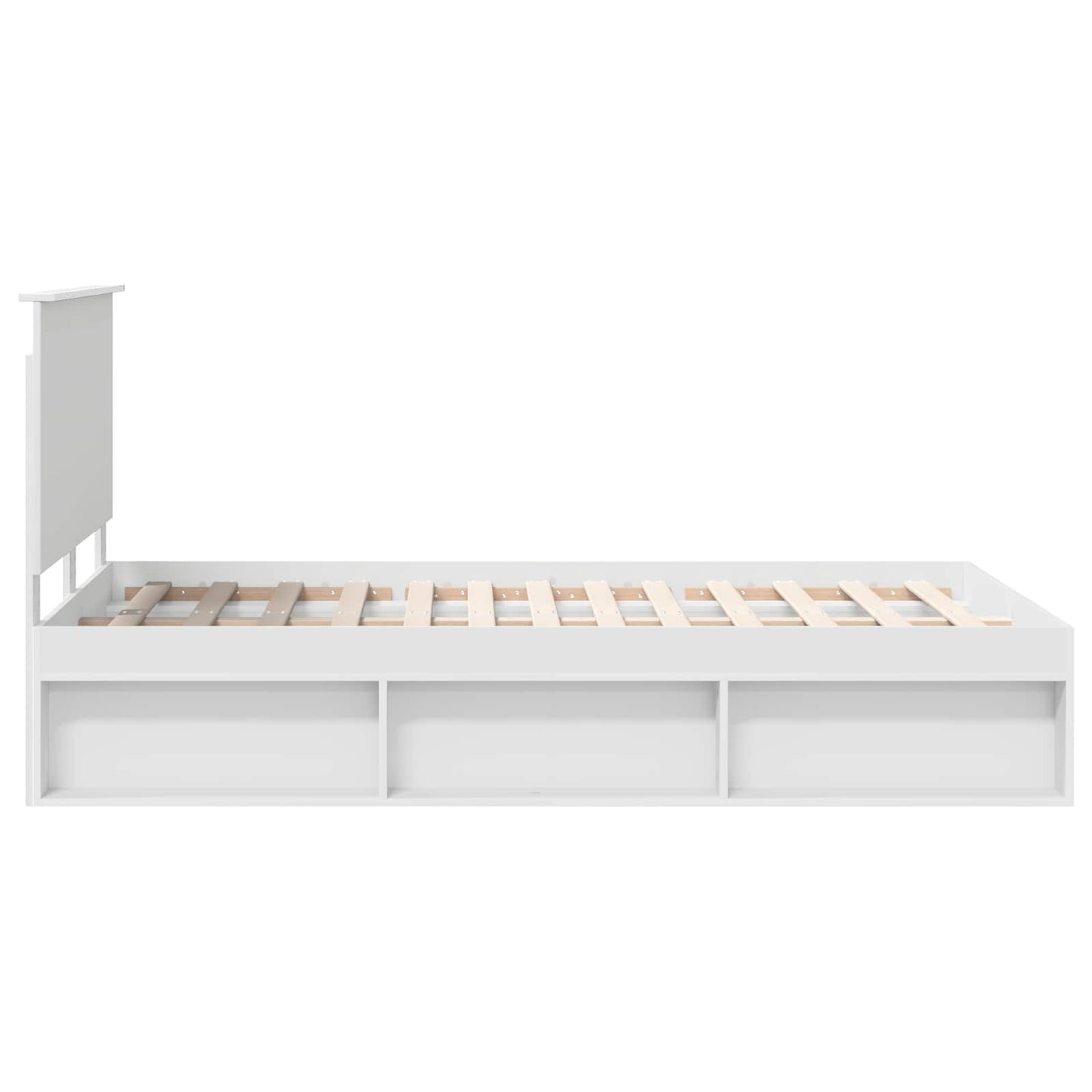 Bedframe met hoofdeinde Wit 120 x 200 cm Massief grenenhout is nu te koop bij PeponiXL, paradijselijk wonen!