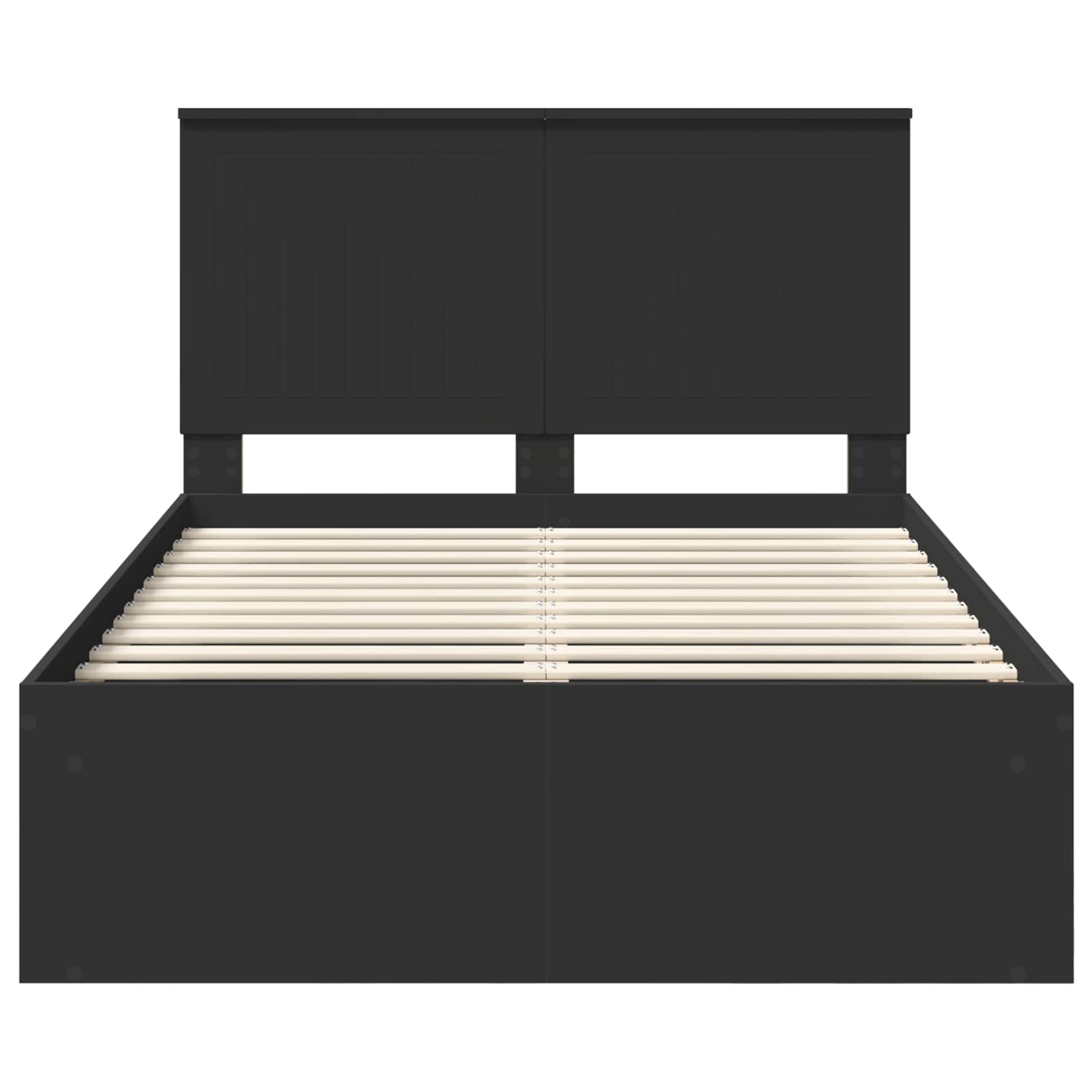 Bedframe met hoofdeinde Zwart 120 x 200 cm Massief grenenhout is nu te koop bij PeponiXL, paradijselijk wonen!