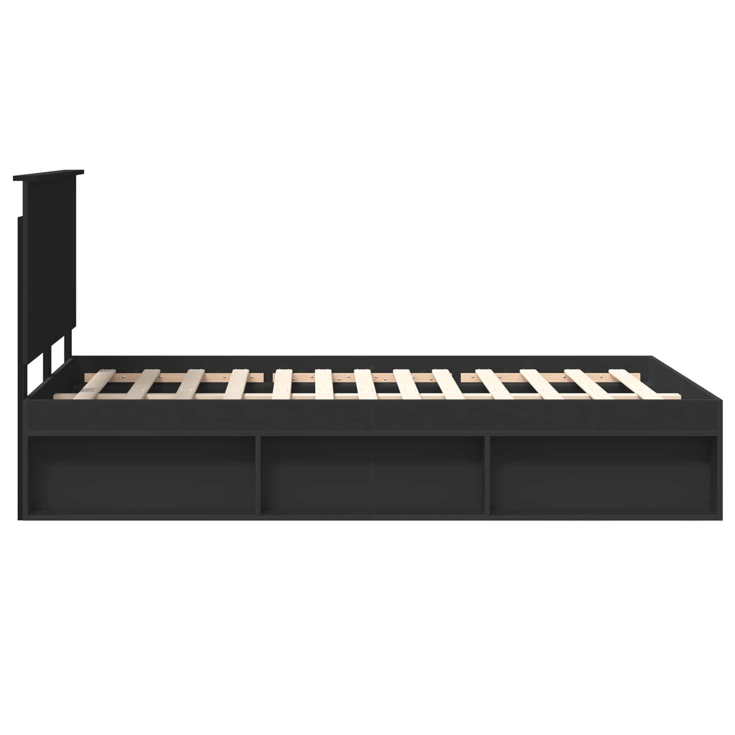 Bedframe met hoofdeinde Zwart 120 x 200 cm Massief grenenhout is nu te koop bij PeponiXL, paradijselijk wonen!