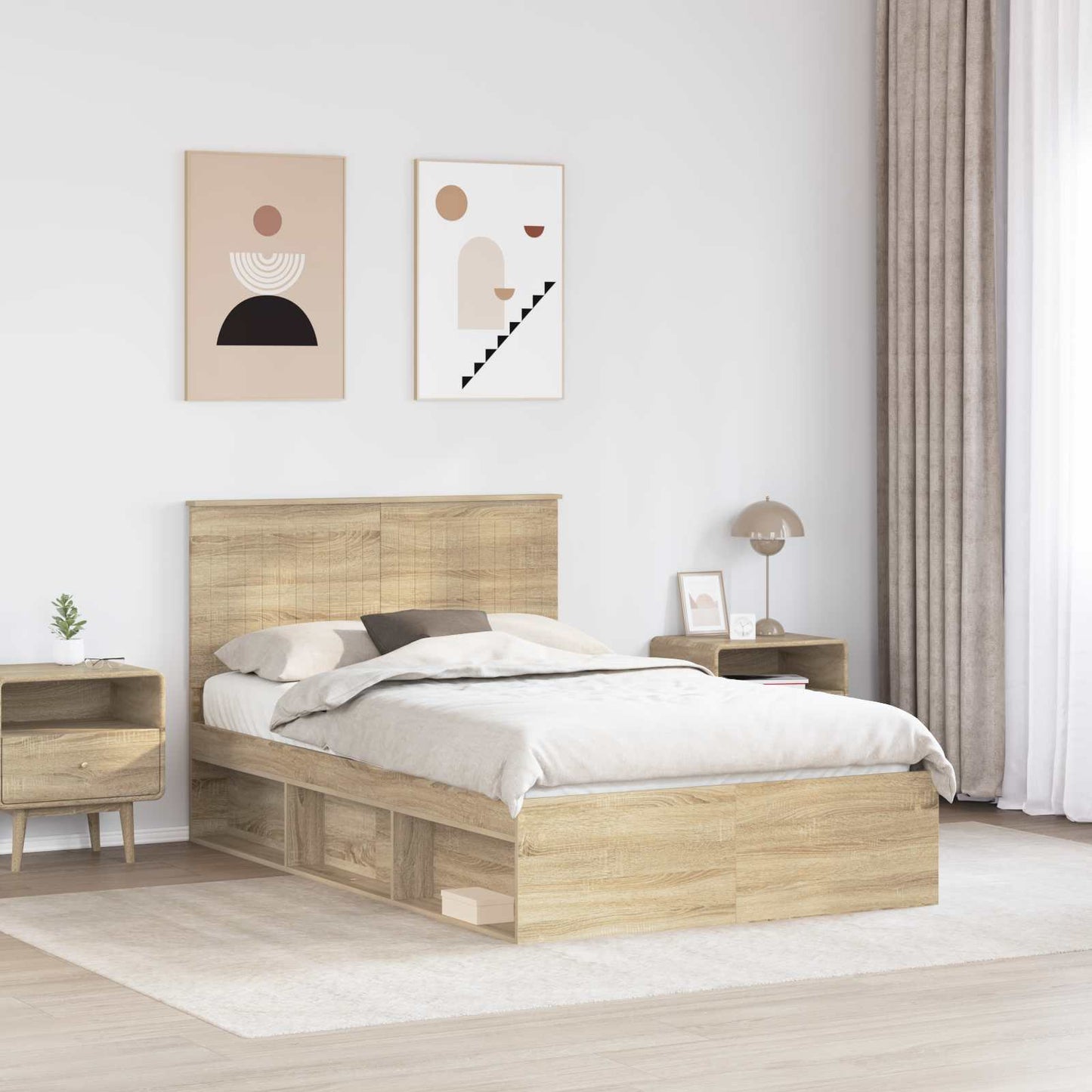 Bedframe met hoofdeinde Sonoma 120 x 200 cm Massief grenenhout is nu te koop bij PeponiXL, paradijselijk wonen!