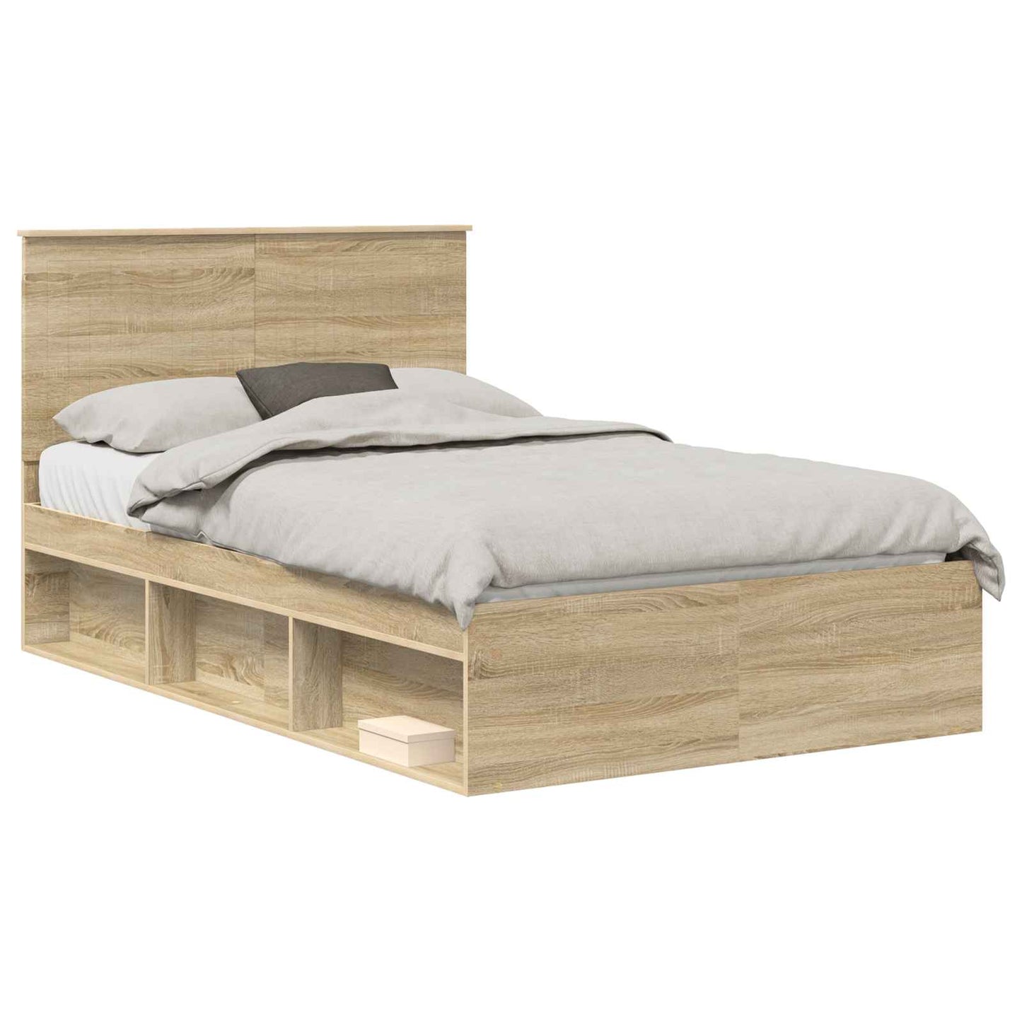Bedframe met hoofdeinde Sonoma 120 x 200 cm Massief grenenhout is nu te koop bij PeponiXL, paradijselijk wonen!