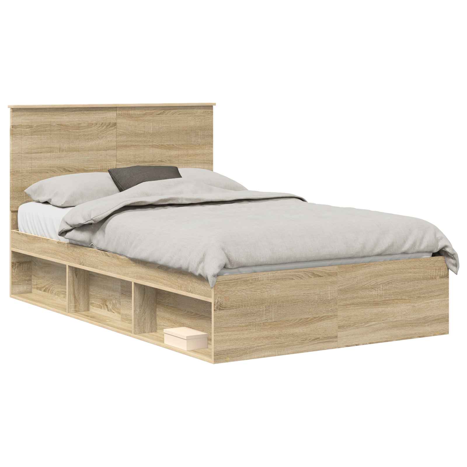 Bedframe met hoofdeinde Sonoma 120 x 200 cm Massief grenenhout is nu te koop bij PeponiXL, paradijselijk wonen!