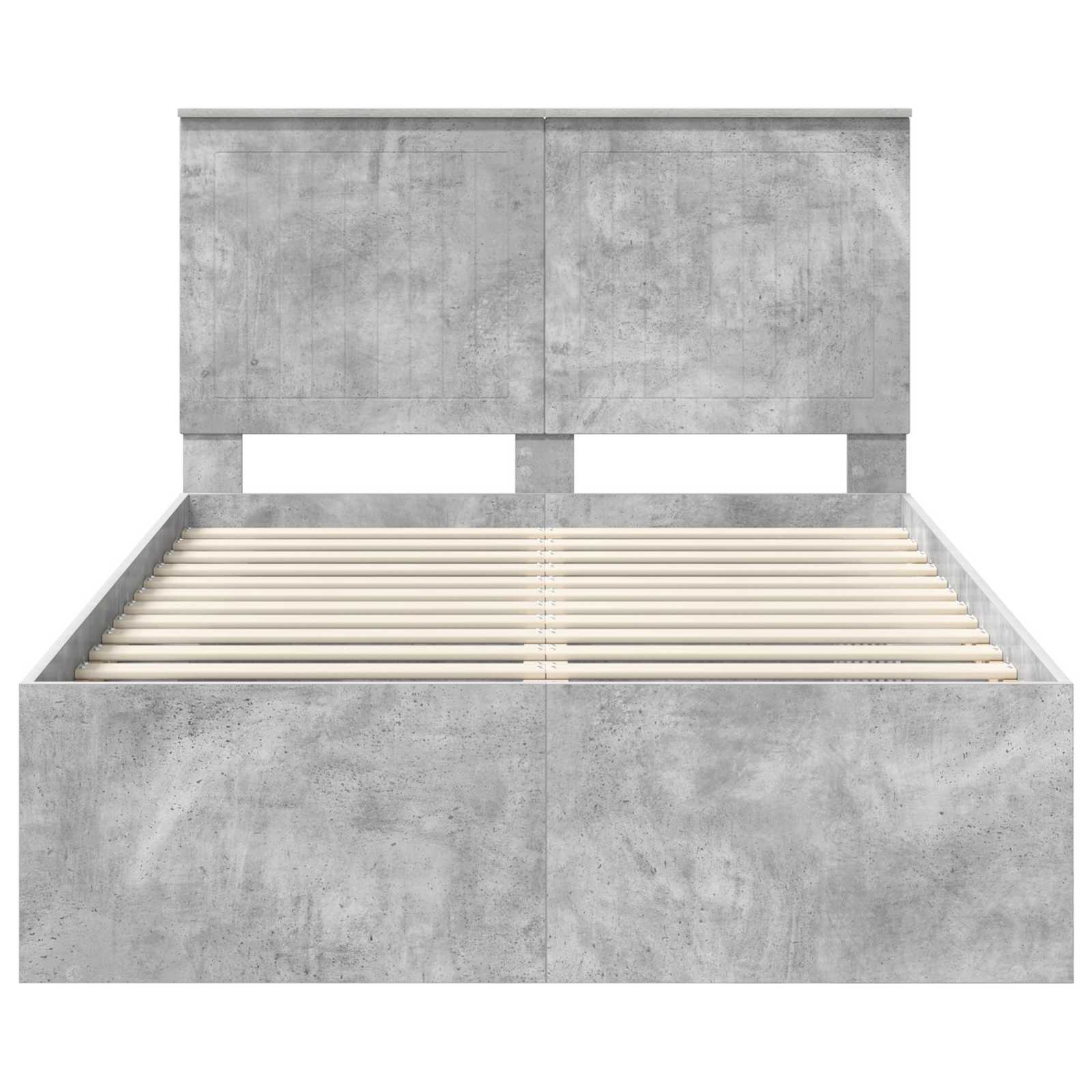 Bedframe met hoofdeinde Beton 120 x 200 cm Massief grenenhout is nu te koop bij PeponiXL, paradijselijk wonen!