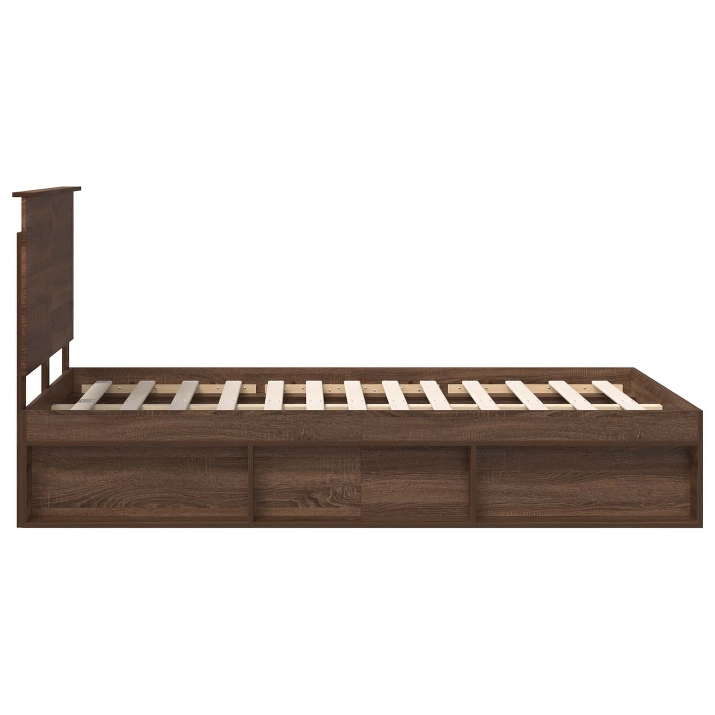 Bedframe Bruin Eiken 120 x 200 cm Massief grenenhout is nu te koop bij PeponiXL, paradijselijk wonen!