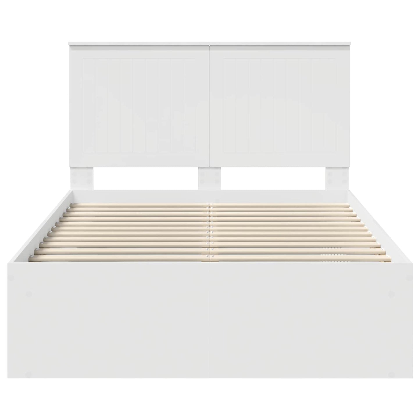 Bedframe met hoofdeinde Wit 120 x 190 cm Massief grenenhout is nu te koop bij PeponiXL, paradijselijk wonen!