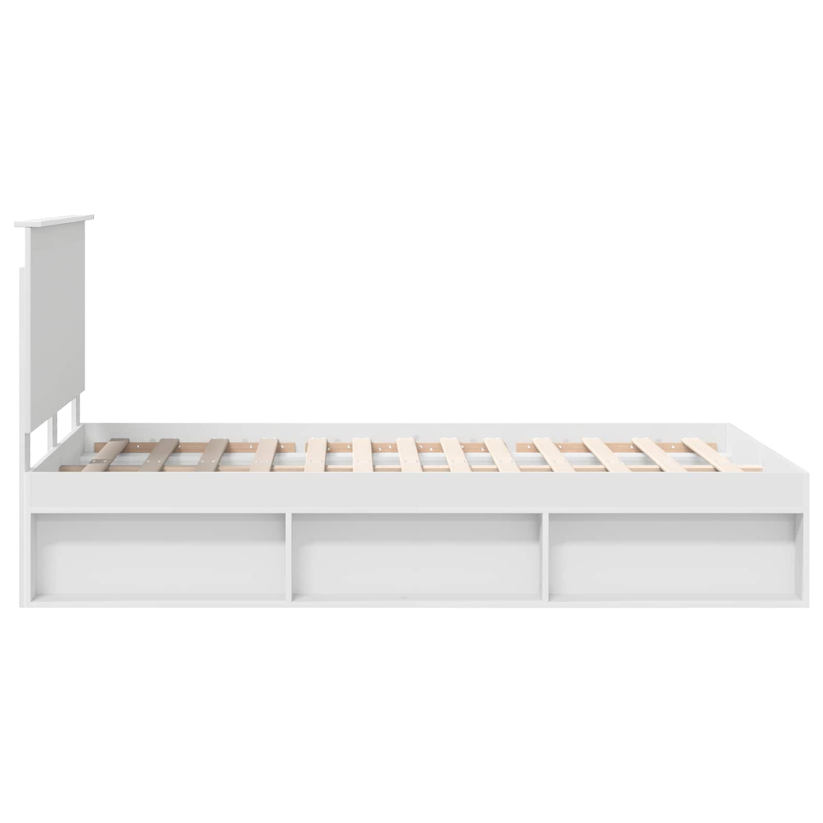 Bedframe met hoofdeinde Wit 120 x 190 cm Massief grenenhout is nu te koop bij PeponiXL, paradijselijk wonen!