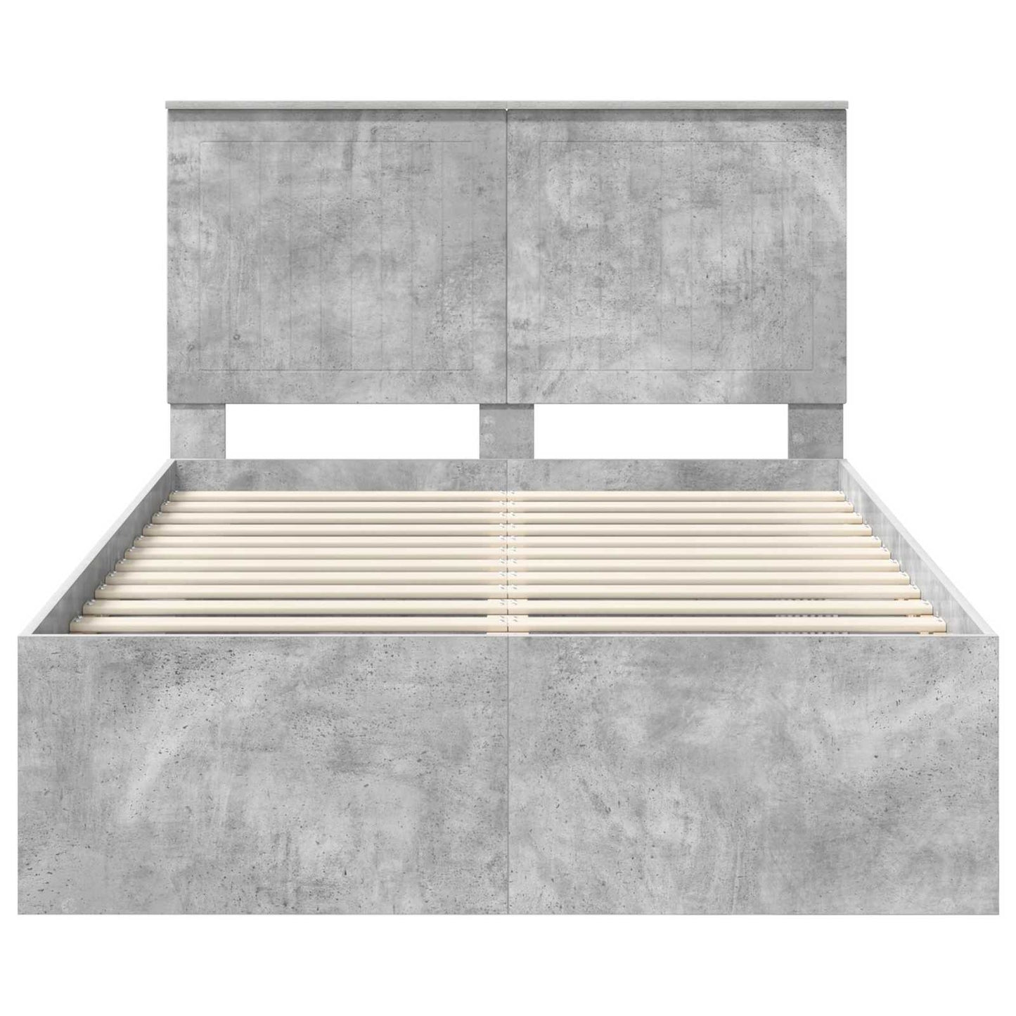 Bedframe met hoofdeinde Beton 120 x 190 cm Massief grenenhout is nu te koop bij PeponiXL, paradijselijk wonen!