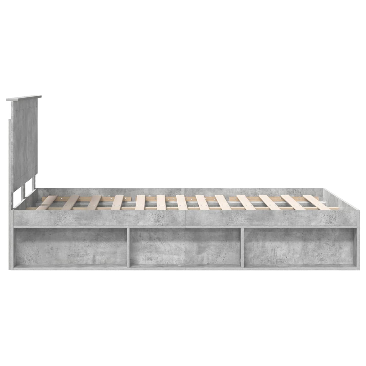 Bedframe met hoofdeinde Beton 120 x 190 cm Massief grenenhout is nu te koop bij PeponiXL, paradijselijk wonen!