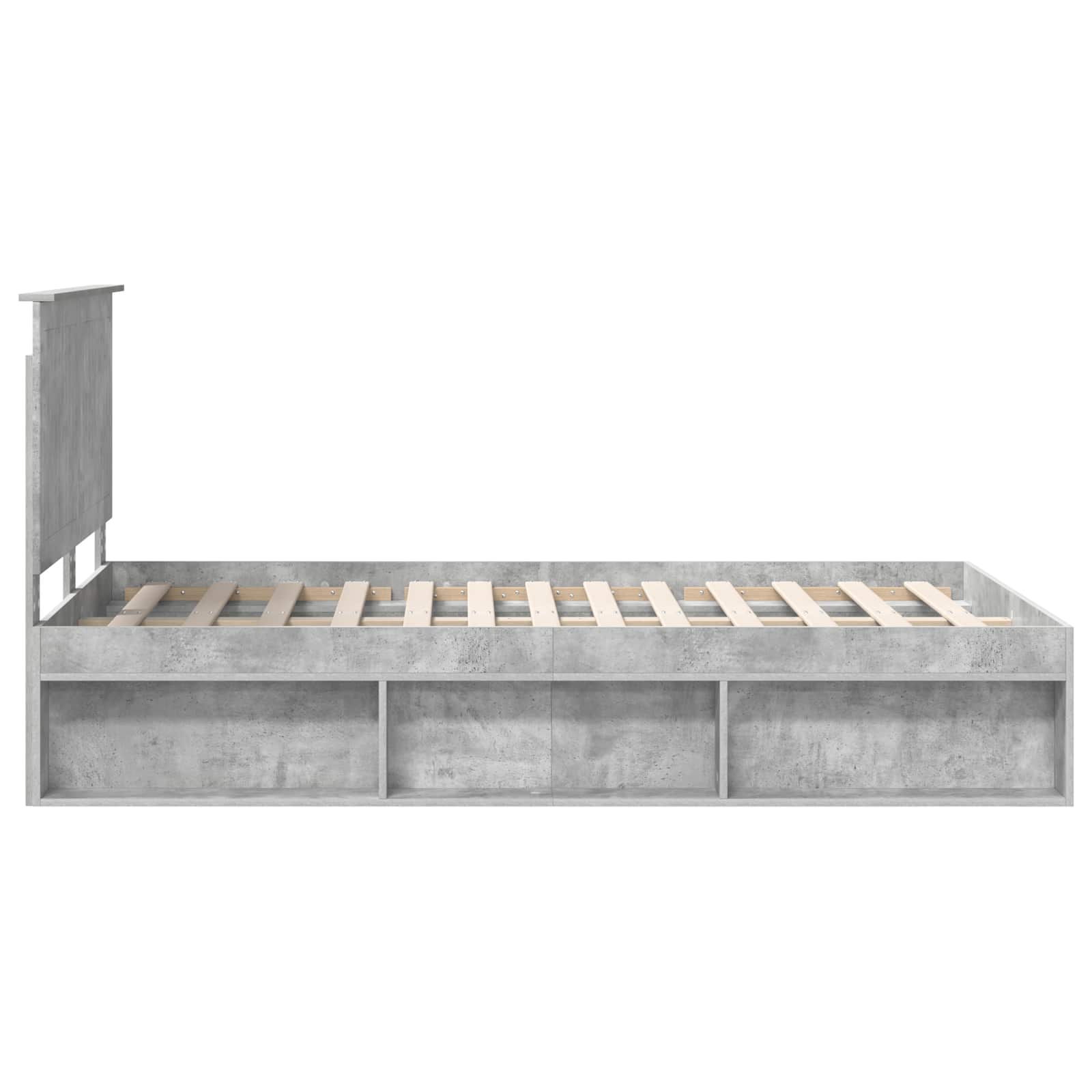 Bedframe met hoofdeinde Beton 120 x 190 cm Massief grenenhout is nu te koop bij PeponiXL, paradijselijk wonen!