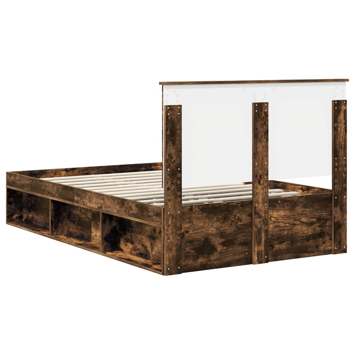 Bedframe Gerookt eiken 120 x 190 cm Massief grenenhout is nu te koop bij PeponiXL, paradijselijk wonen!