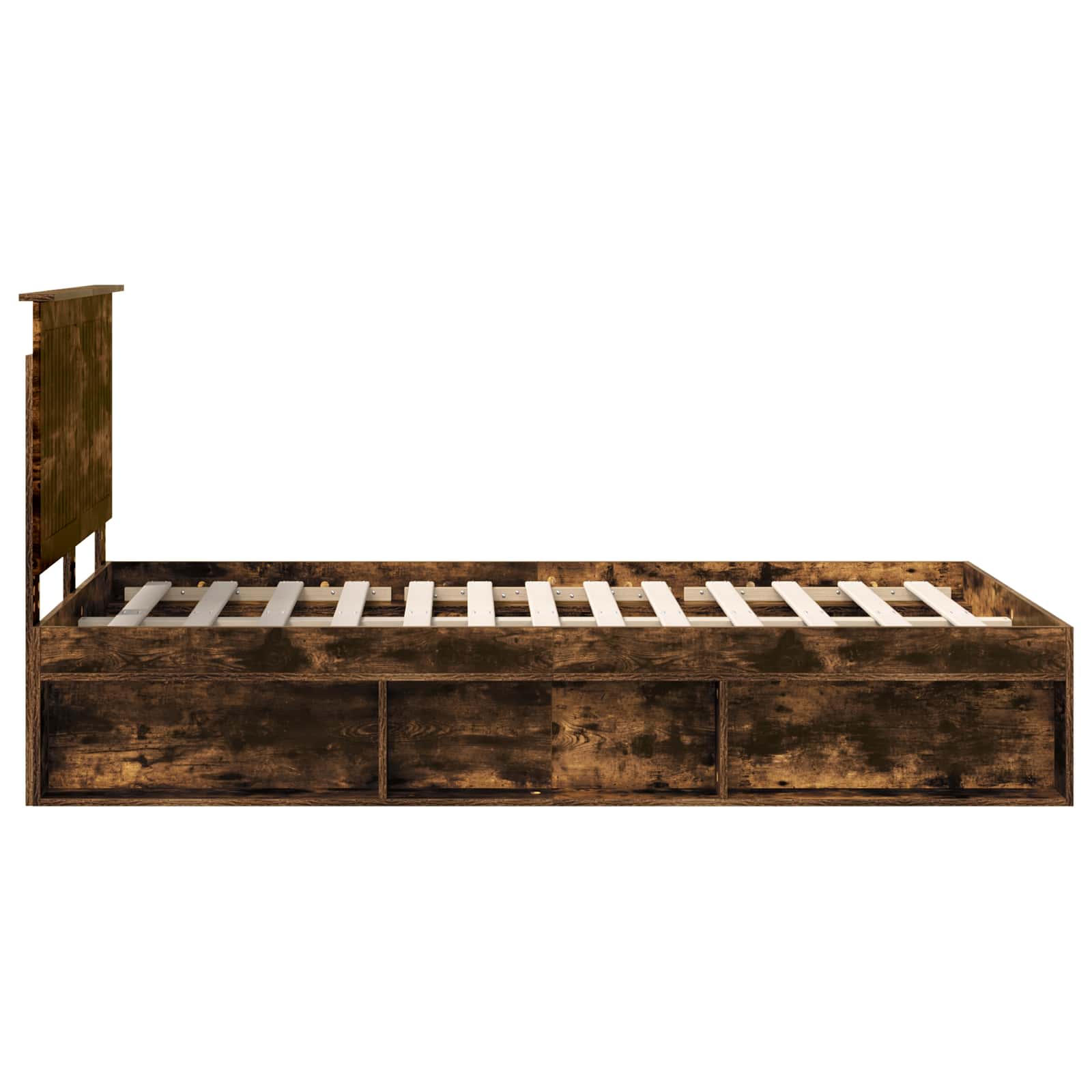 Bedframe Gerookt eiken 120 x 190 cm Massief grenenhout is nu te koop bij PeponiXL, paradijselijk wonen!