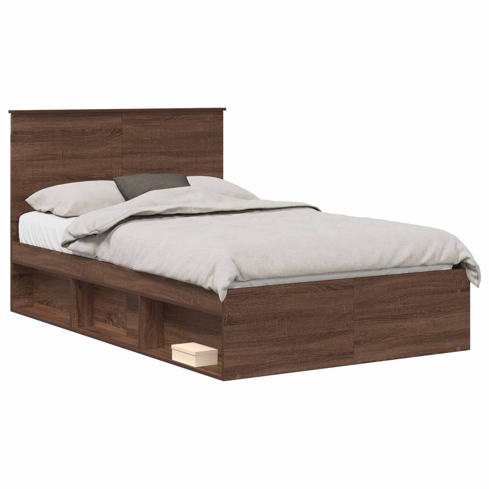 Bedframe Bruin Eiken 120 x 190 cm Massief grenenhout is nu te koop bij PeponiXL, paradijselijk wonen!