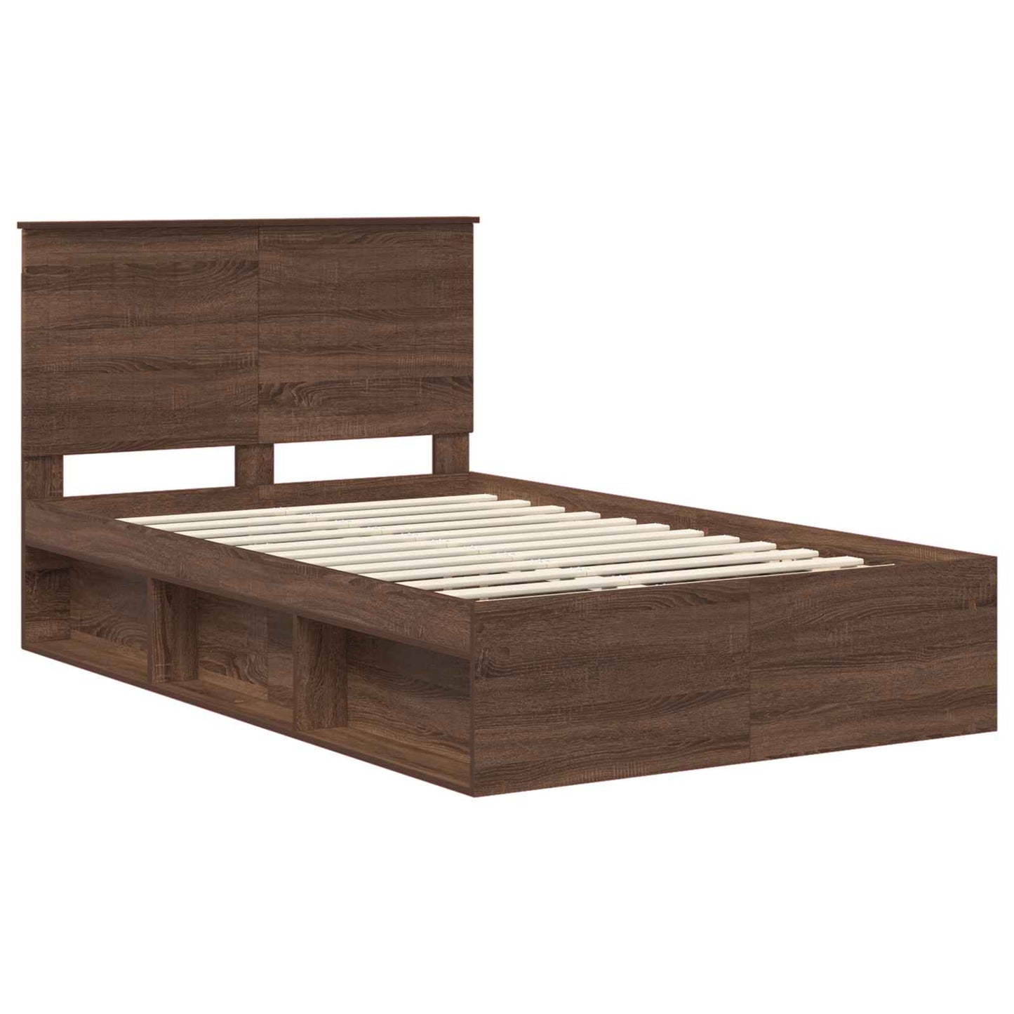 Bedframe Bruin Eiken 120 x 190 cm Massief grenenhout is nu te koop bij PeponiXL, paradijselijk wonen!