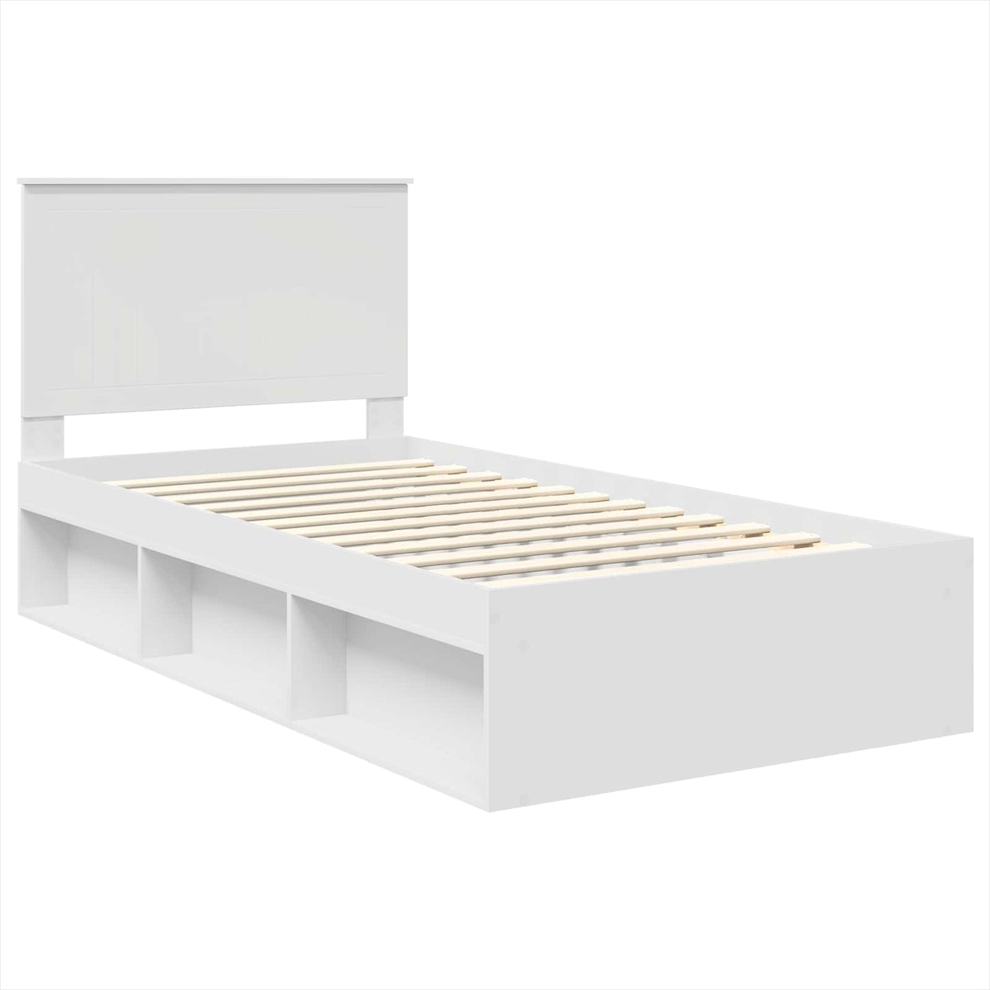 Bedframe met hoofdeinde Wit 100 x 200 cm Massief grenenhout is nu te koop bij PeponiXL, paradijselijk wonen!