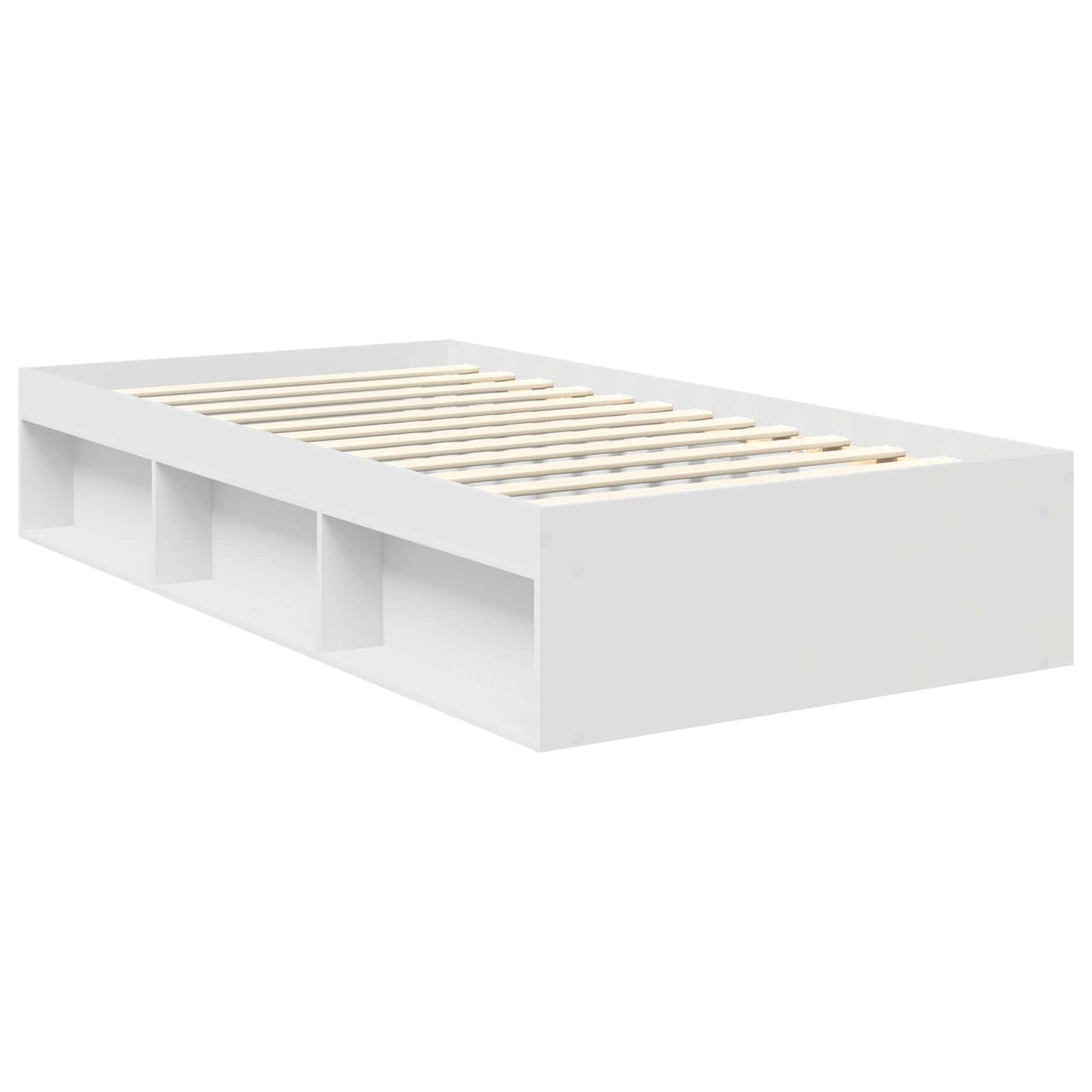 Bedframe met hoofdeinde Wit 100 x 200 cm Massief grenenhout is nu te koop bij PeponiXL, paradijselijk wonen!