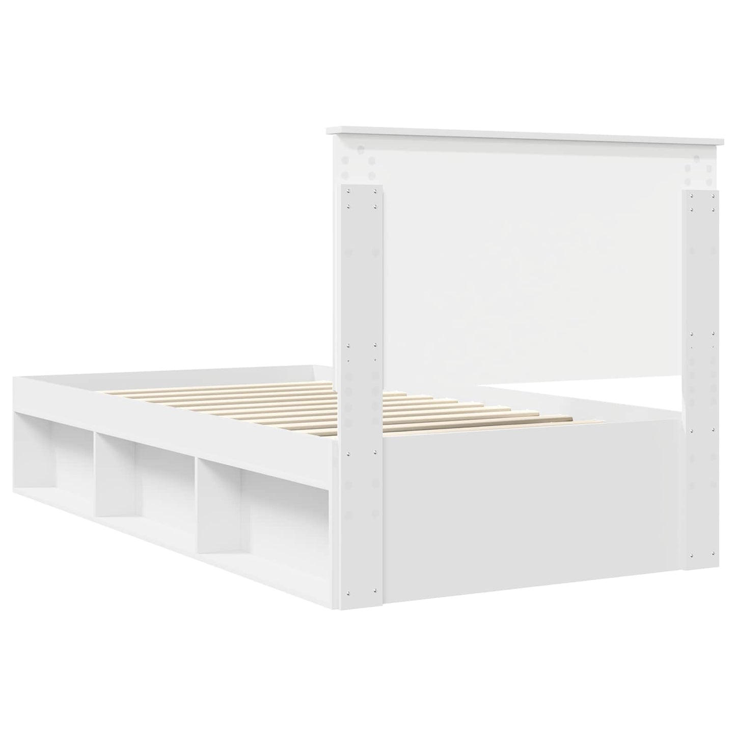 Bedframe met hoofdeinde Wit 100 x 200 cm Massief grenenhout is nu te koop bij PeponiXL, paradijselijk wonen!