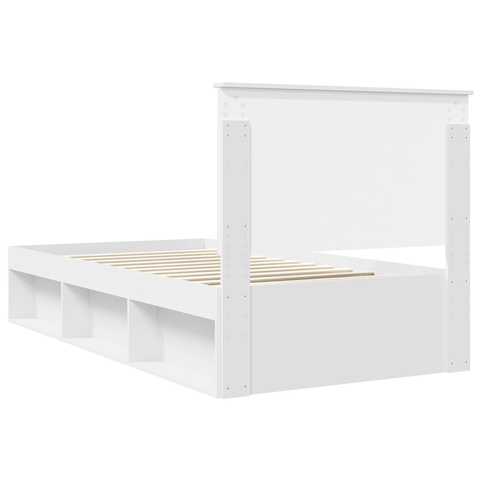 Bedframe met hoofdeinde Wit 100 x 200 cm Massief grenenhout is nu te koop bij PeponiXL, paradijselijk wonen!