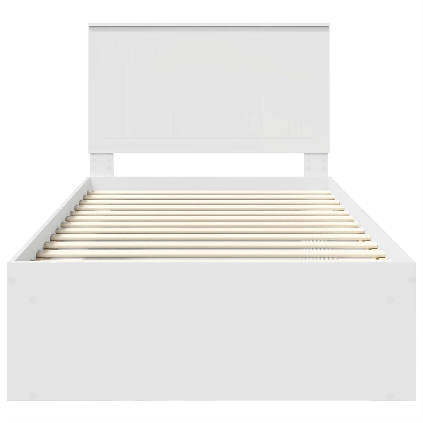 Bedframe met hoofdeinde Wit 100 x 200 cm Massief grenenhout is nu te koop bij PeponiXL, paradijselijk wonen!