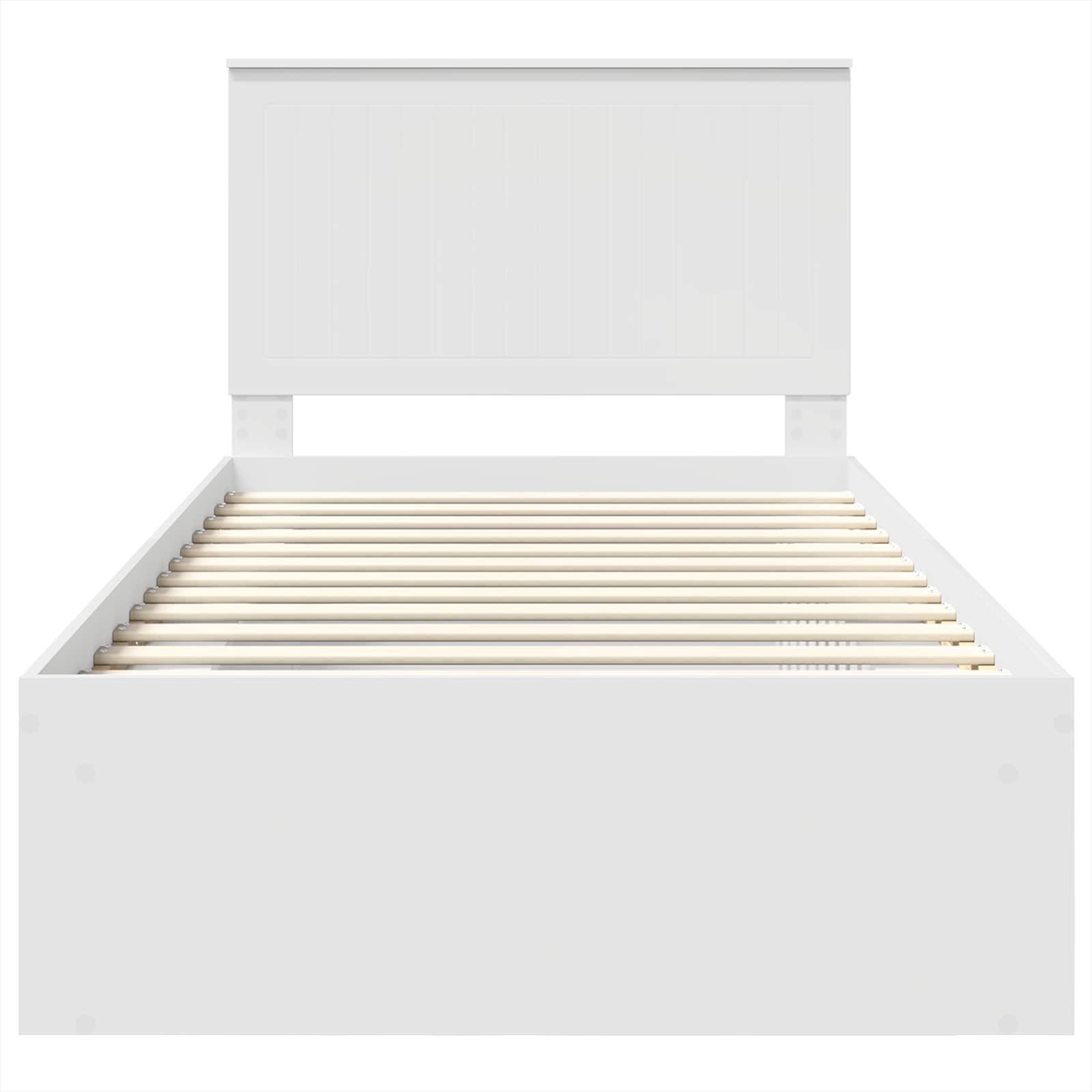 Bedframe met hoofdeinde Wit 100 x 200 cm Massief grenenhout is nu te koop bij PeponiXL, paradijselijk wonen!