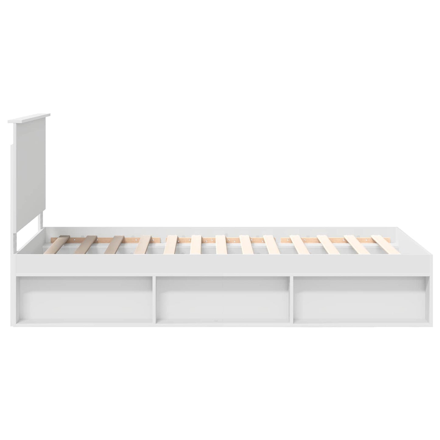Bedframe met hoofdeinde Wit 100 x 200 cm Massief grenenhout is nu te koop bij PeponiXL, paradijselijk wonen!