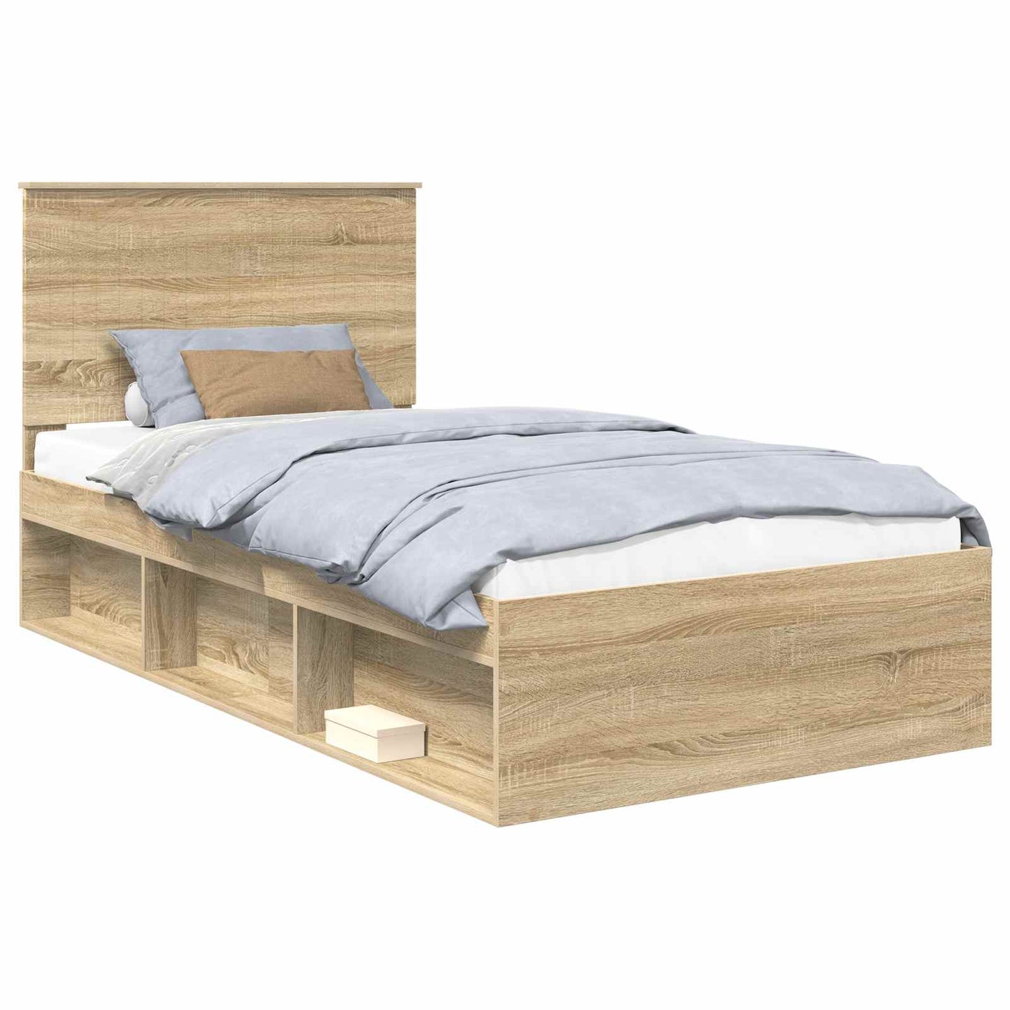 Bedframe met hoofdeinde Sonoma 100 x 200 cm Massief grenenhout is nu te koop bij PeponiXL, paradijselijk wonen!