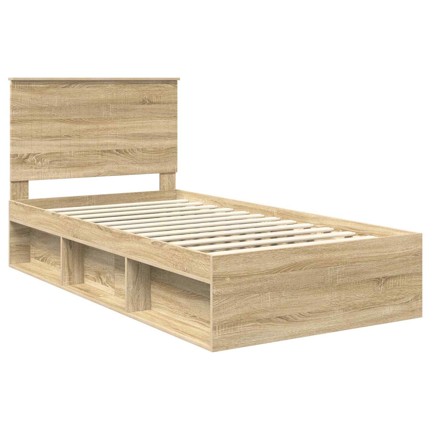 Bedframe met hoofdeinde Sonoma 100 x 200 cm Massief grenenhout is nu te koop bij PeponiXL, paradijselijk wonen!