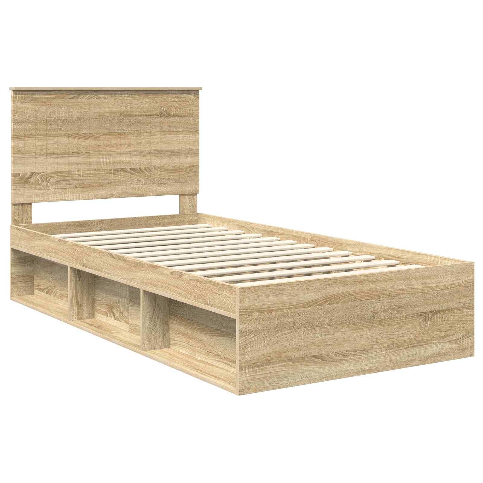 Bedframe met hoofdeinde Sonoma 100 x 200 cm Massief grenenhout is nu te koop bij PeponiXL, paradijselijk wonen!
