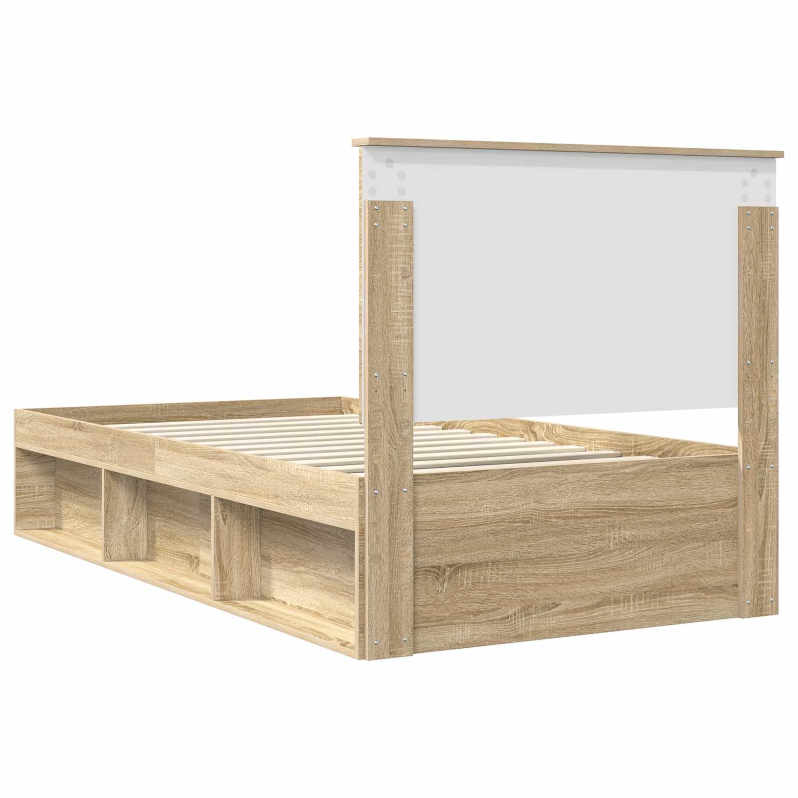 Bedframe met hoofdeinde Sonoma 100 x 200 cm Massief grenenhout is nu te koop bij PeponiXL, paradijselijk wonen!