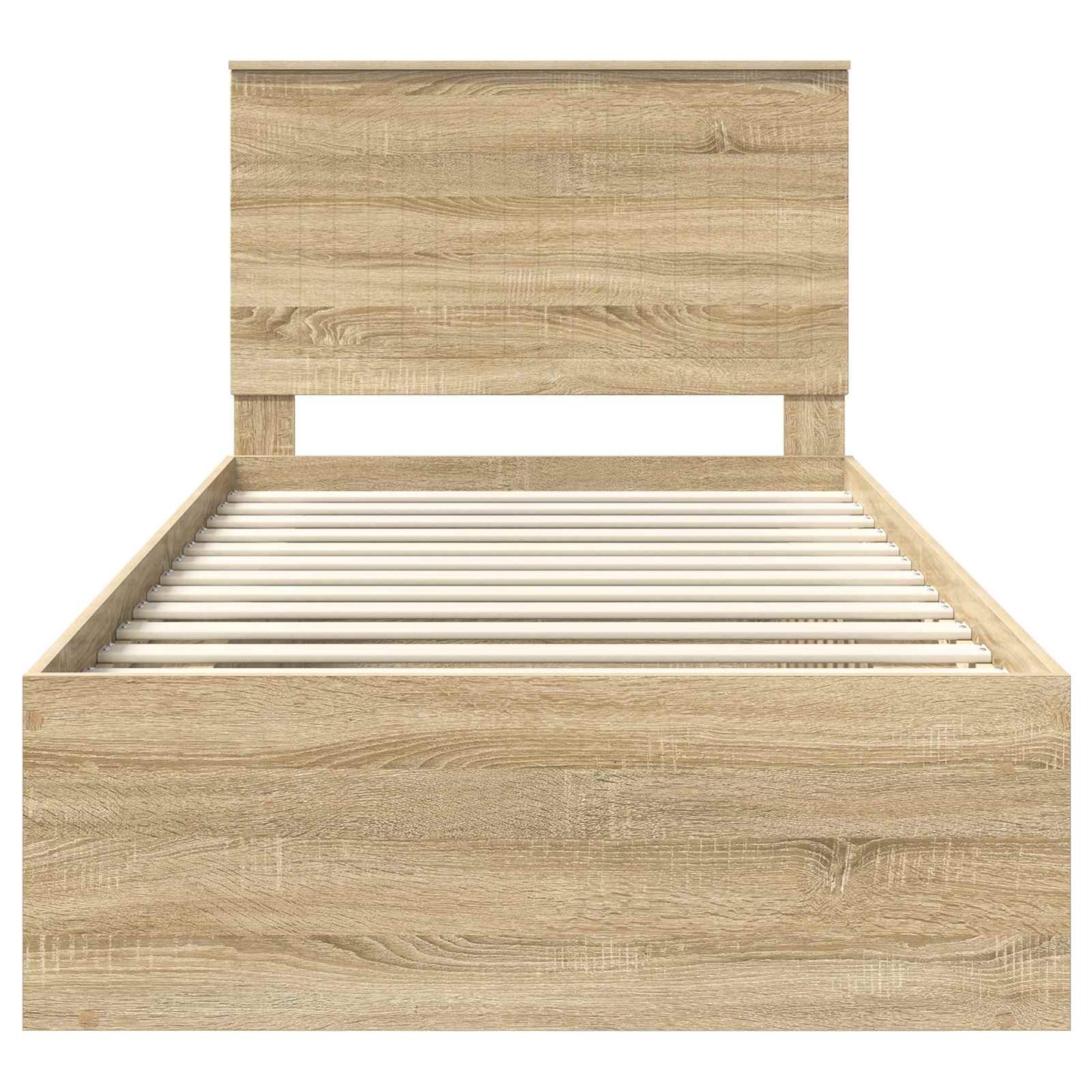 Bedframe met hoofdeinde Sonoma 100 x 200 cm Massief grenenhout is nu te koop bij PeponiXL, paradijselijk wonen!
