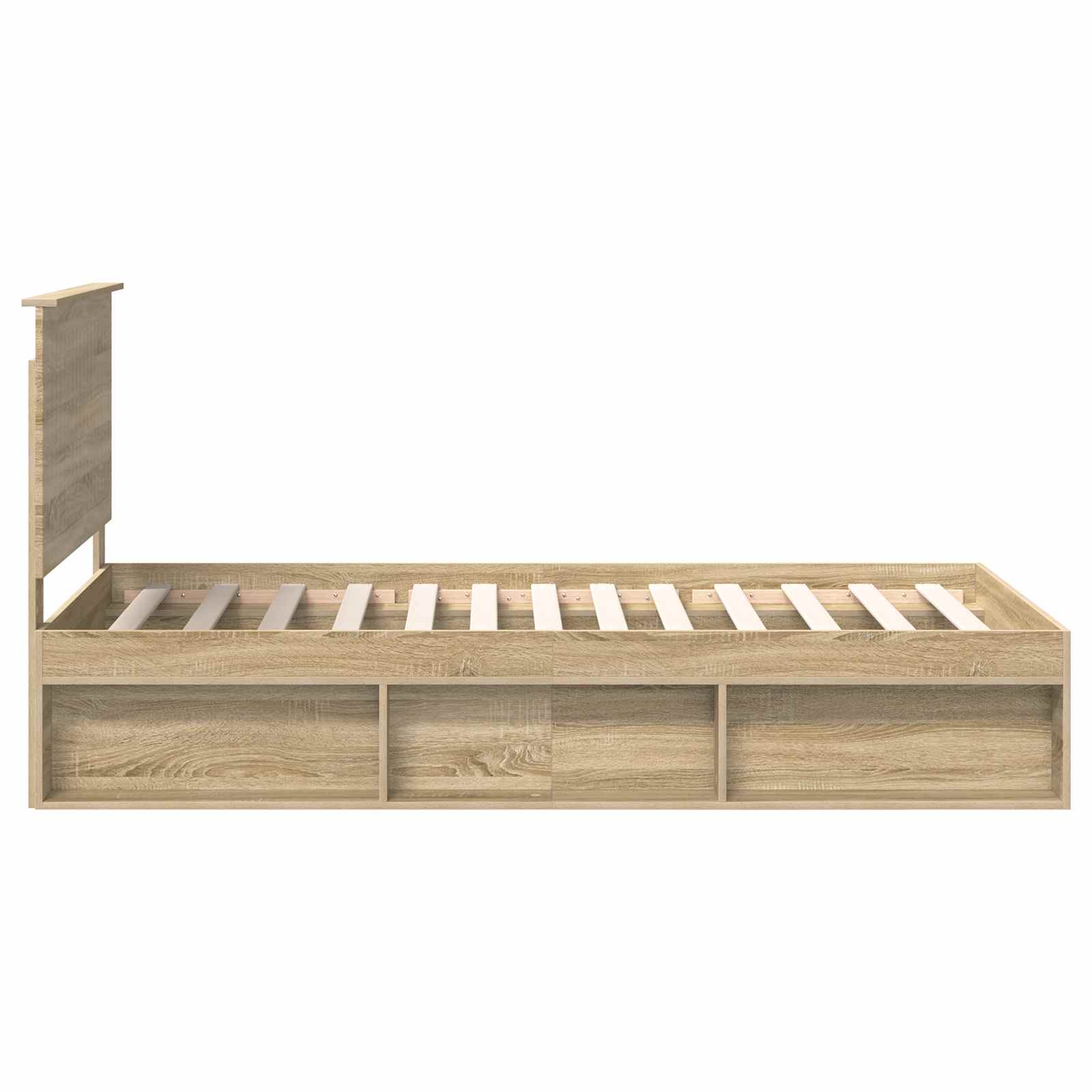 Bedframe met hoofdeinde Sonoma 100 x 200 cm Massief grenenhout is nu te koop bij PeponiXL, paradijselijk wonen!