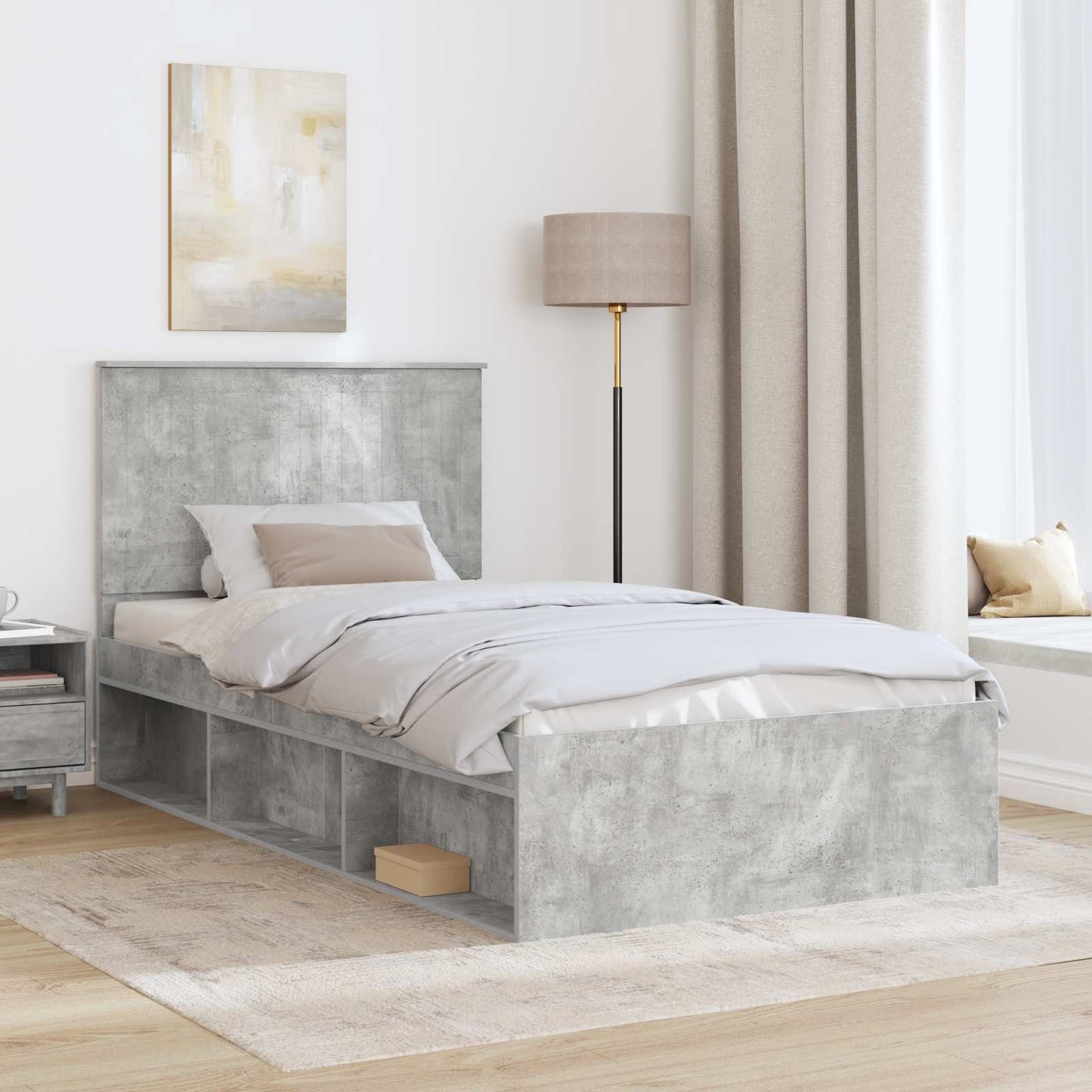 Bedframe Concerte Grijs 100 x 200 cm Massief grenenhout is nu te koop bij PeponiXL, paradijselijk wonen!