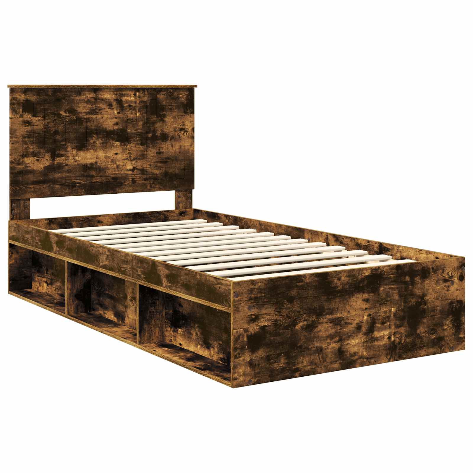 Bedframe Gerookt eiken 100 x 200 cm Massief grenenhout is nu te koop bij PeponiXL, paradijselijk wonen!