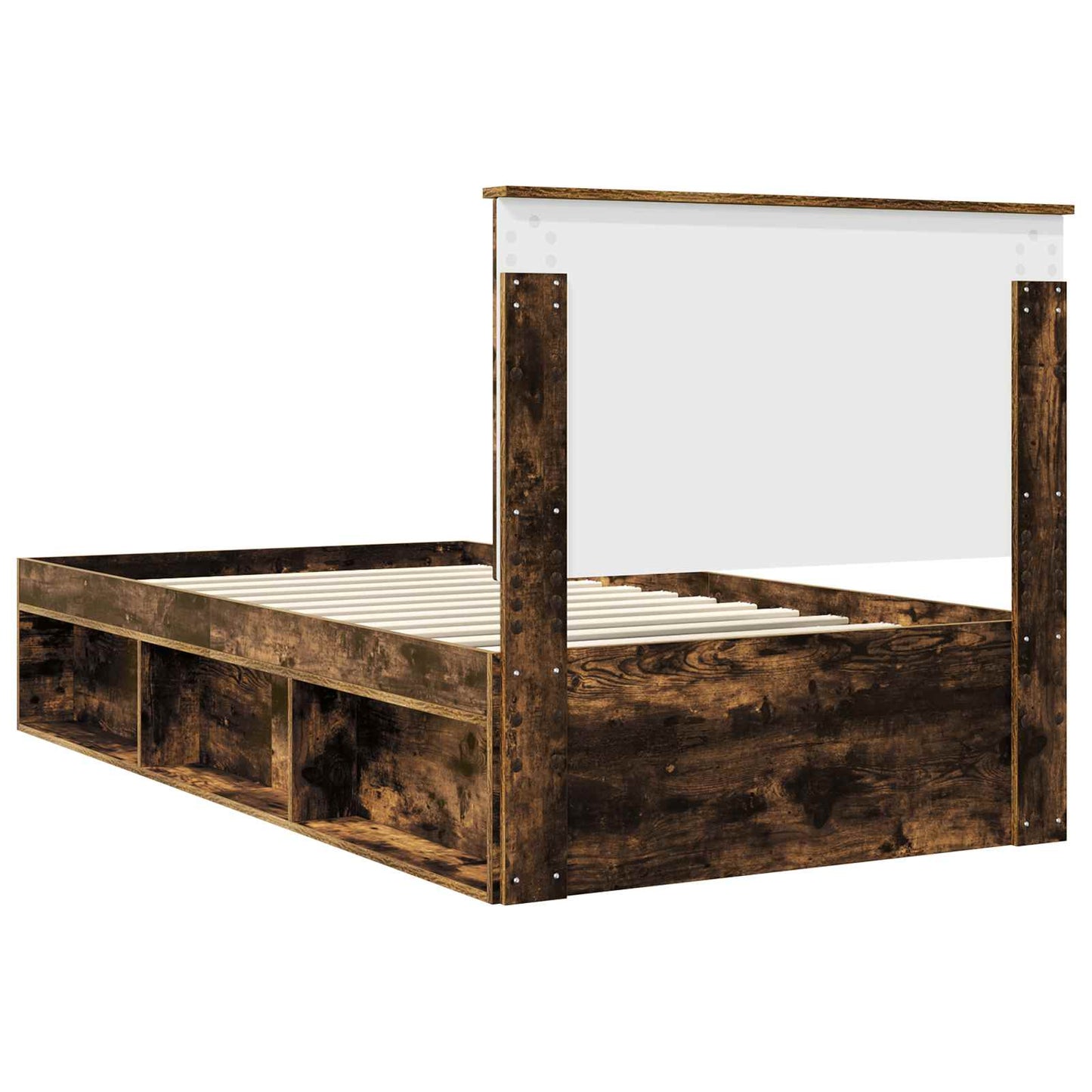 Bedframe Gerookt eiken 100 x 200 cm Massief grenenhout is nu te koop bij PeponiXL, paradijselijk wonen!