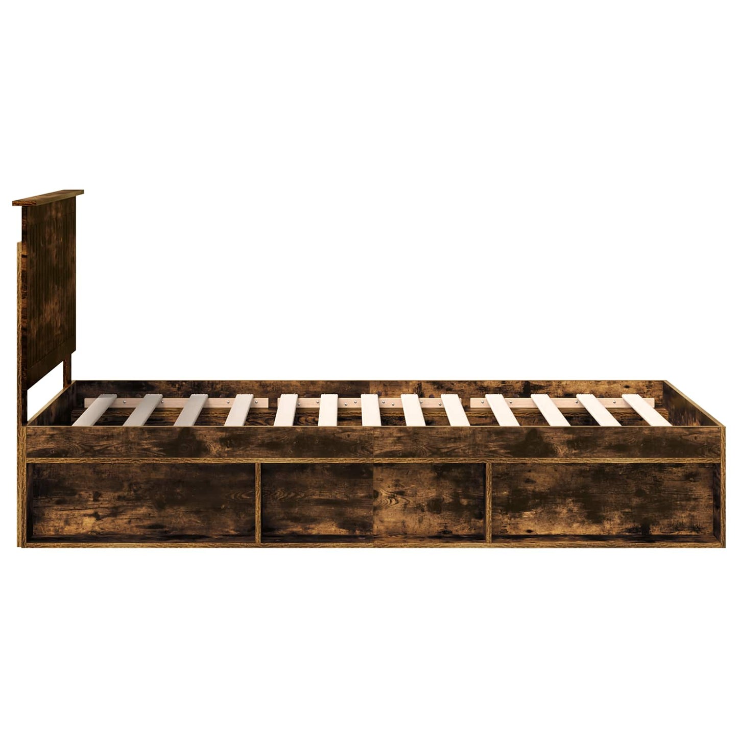 Bedframe Gerookt eiken 100 x 200 cm Massief grenenhout is nu te koop bij PeponiXL, paradijselijk wonen!