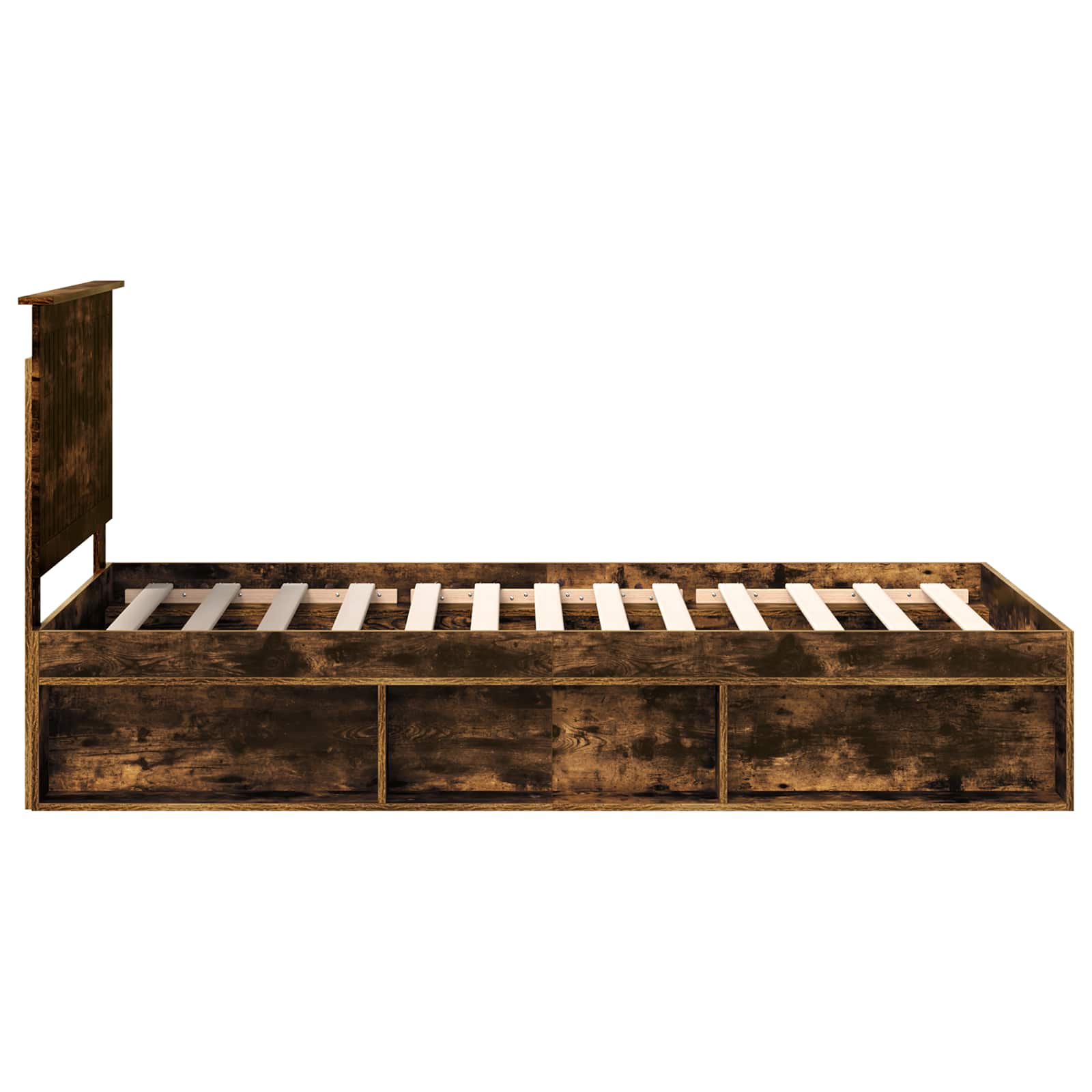 Bedframe Gerookt eiken 100 x 200 cm Massief grenenhout is nu te koop bij PeponiXL, paradijselijk wonen!