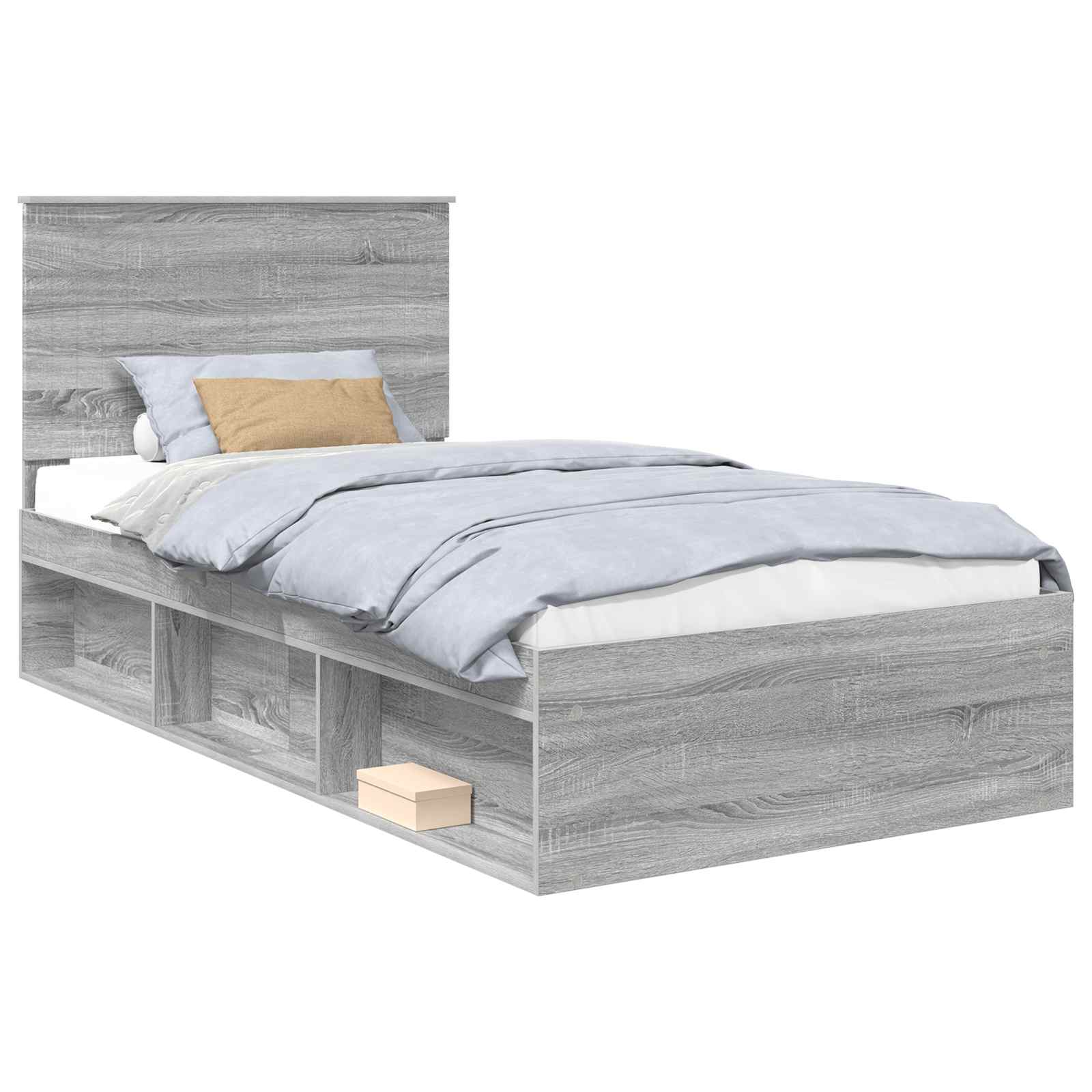 Bedframe Grijs Sonoma 100 x 200 cm Massief grenenhout is nu te koop bij PeponiXL, paradijselijk wonen!