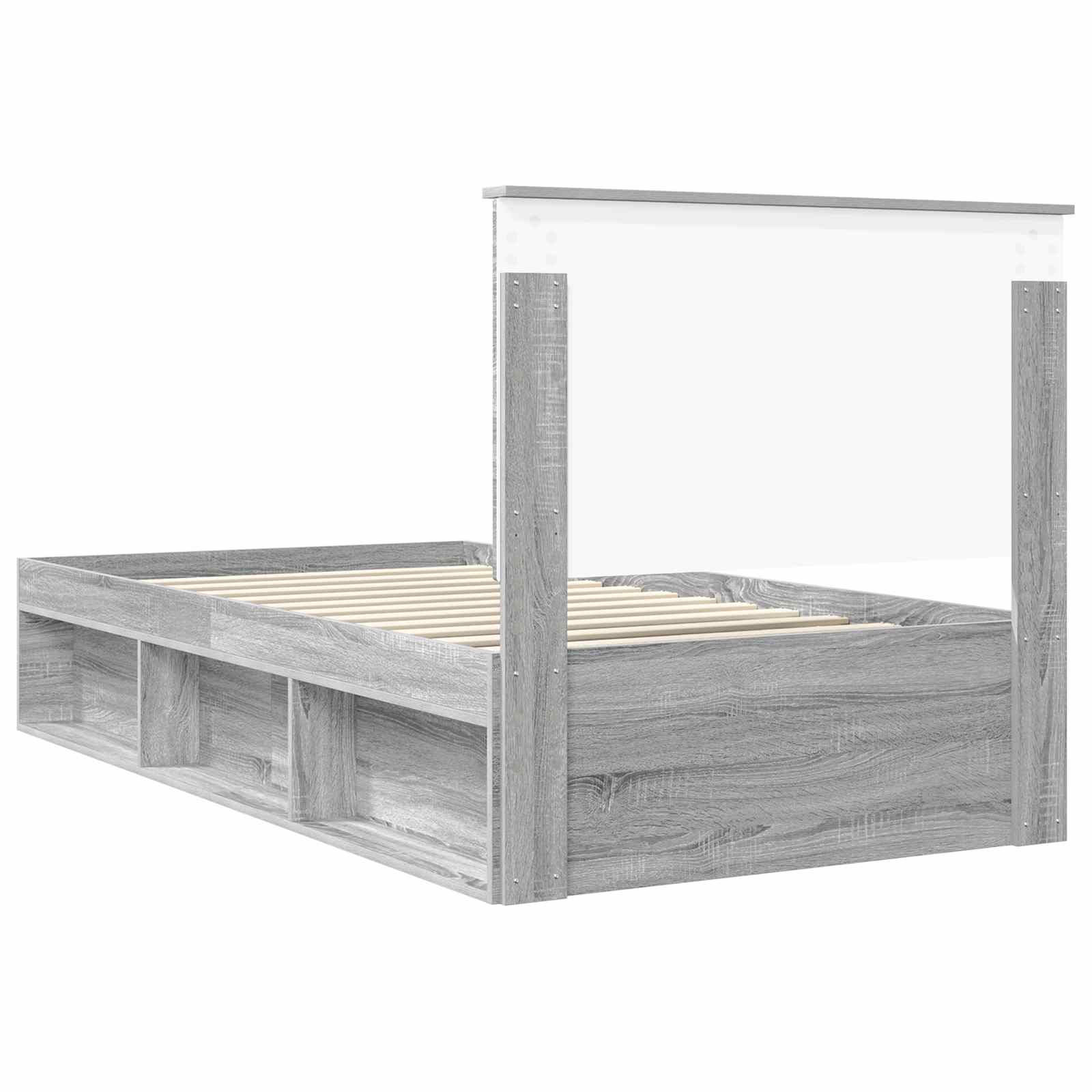 Bedframe Grijs Sonoma 100 x 200 cm Massief grenenhout is nu te koop bij PeponiXL, paradijselijk wonen!