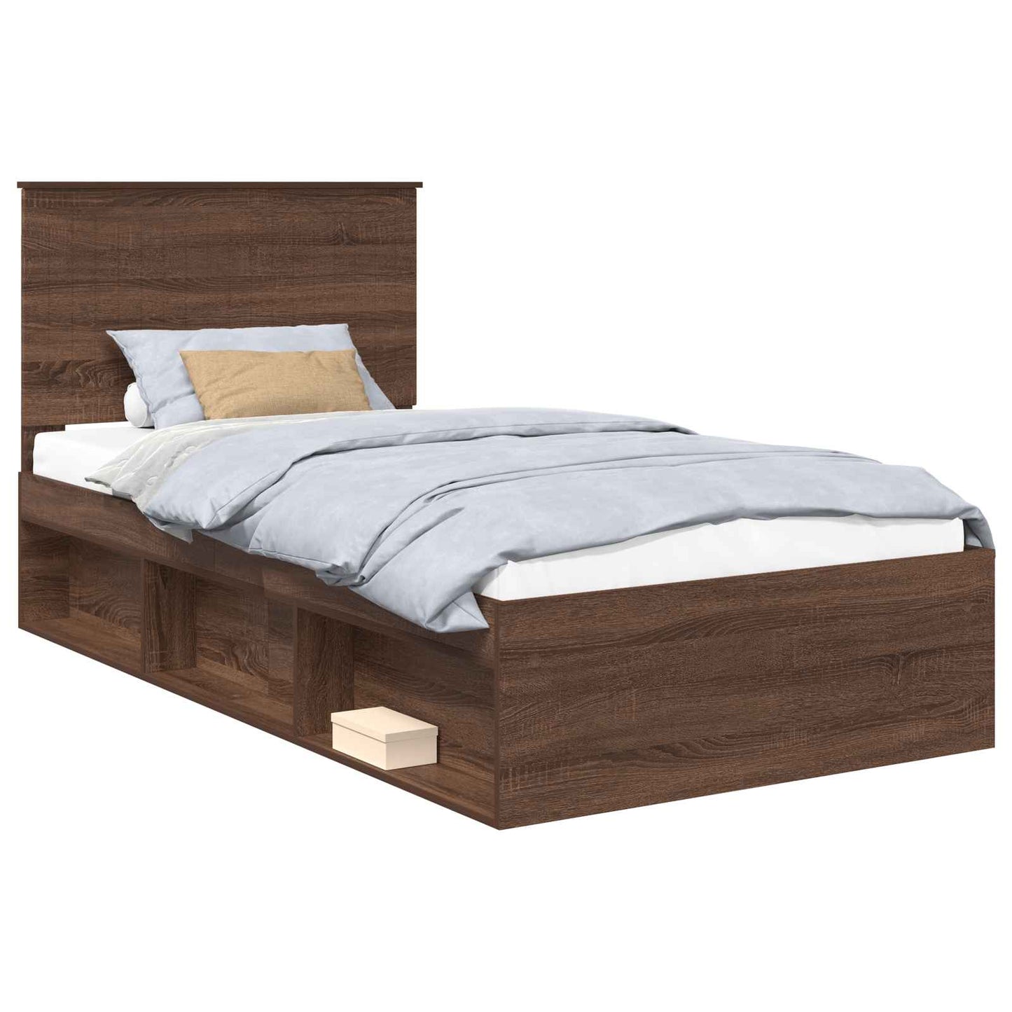 Bedframe Bruin Eiken 100 x 200 cm Massief grenenhout is nu te koop bij PeponiXL, paradijselijk wonen!